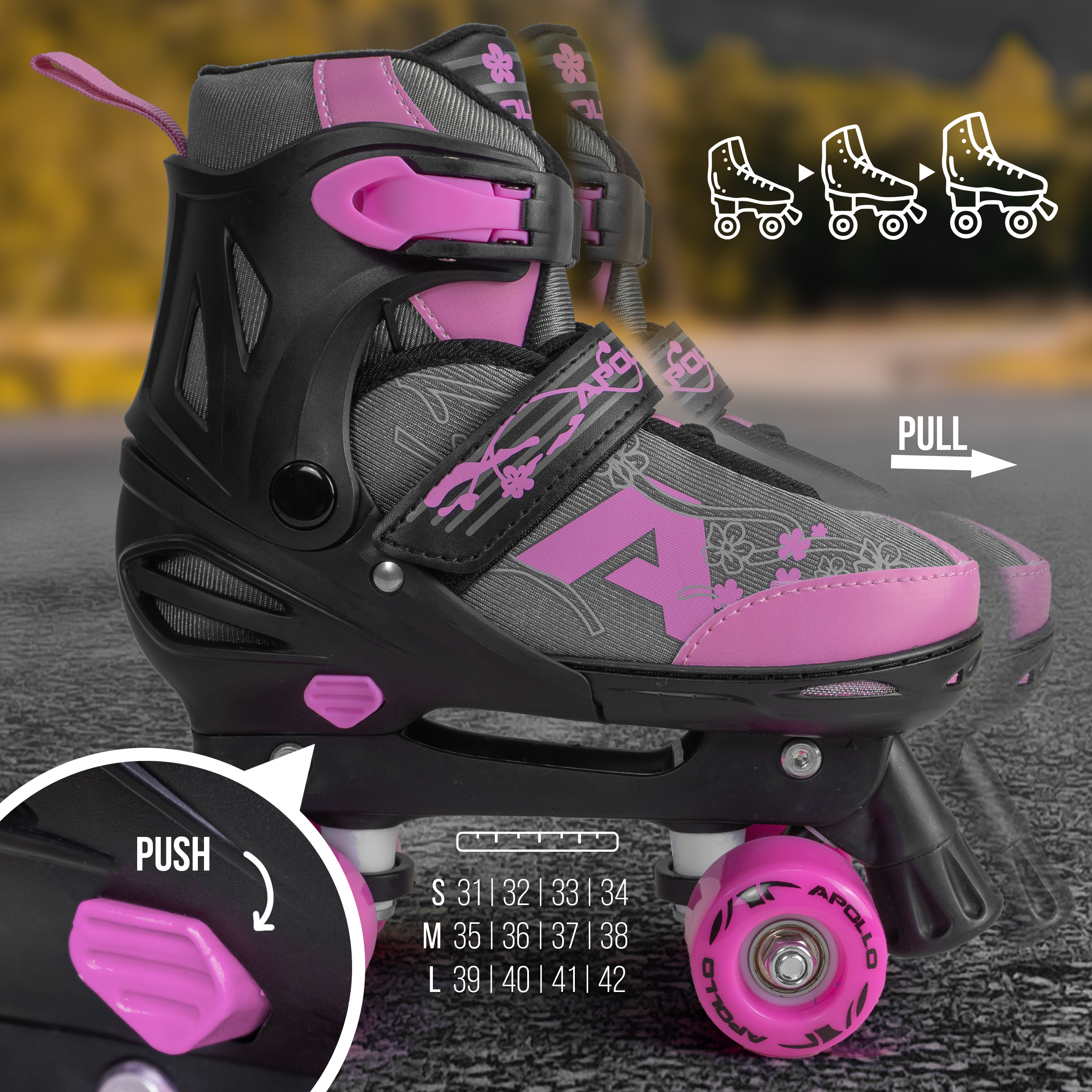 Apollo Funsport Nederland Apollo Champion Verstelbare Quad Skate - verstelbare rolschaatsen voor kinderen Roze