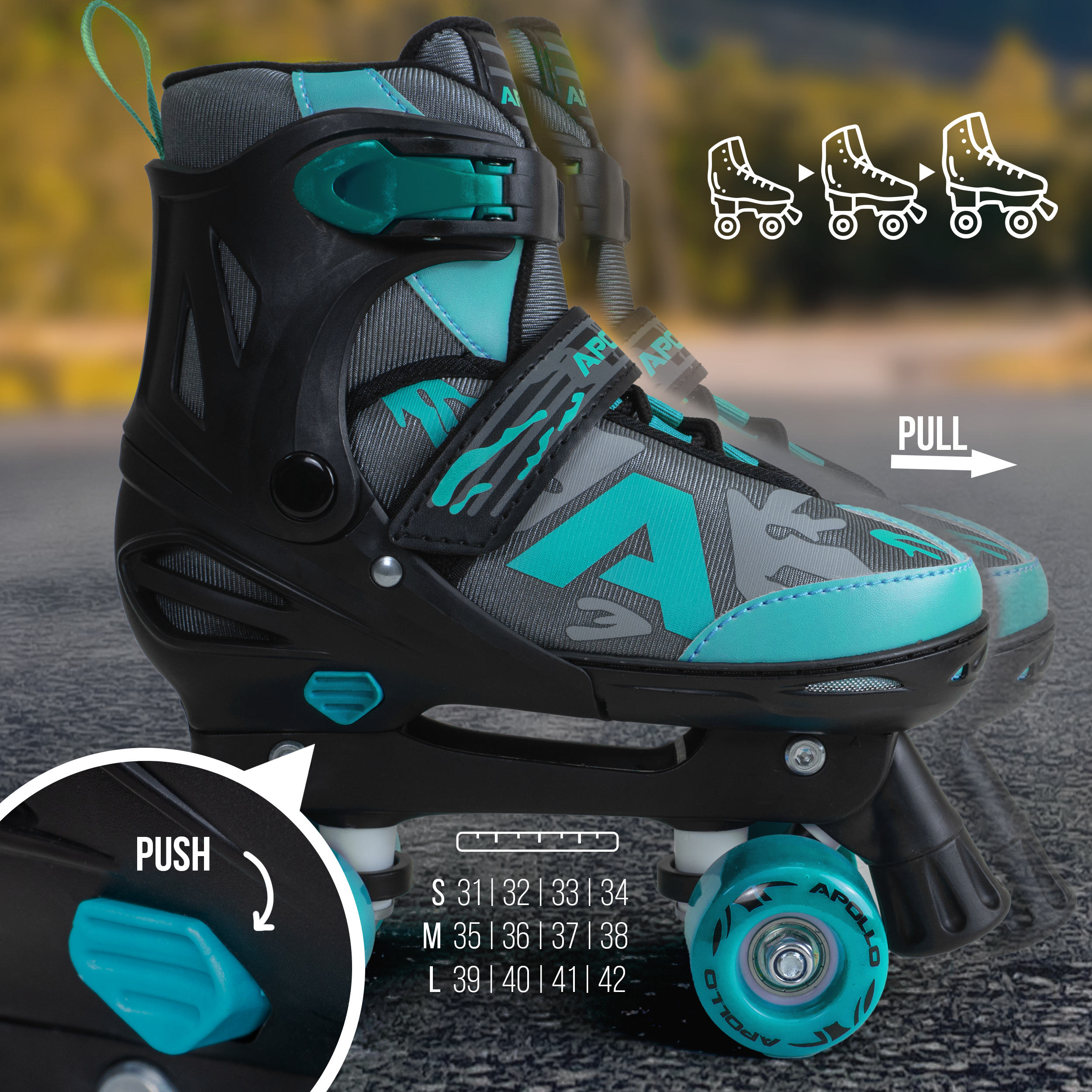 Apollo Funsport Nederland Apollo Champion Verstelbare Quad Skate - verstelbare rolschaatsen voor kinderen Mint