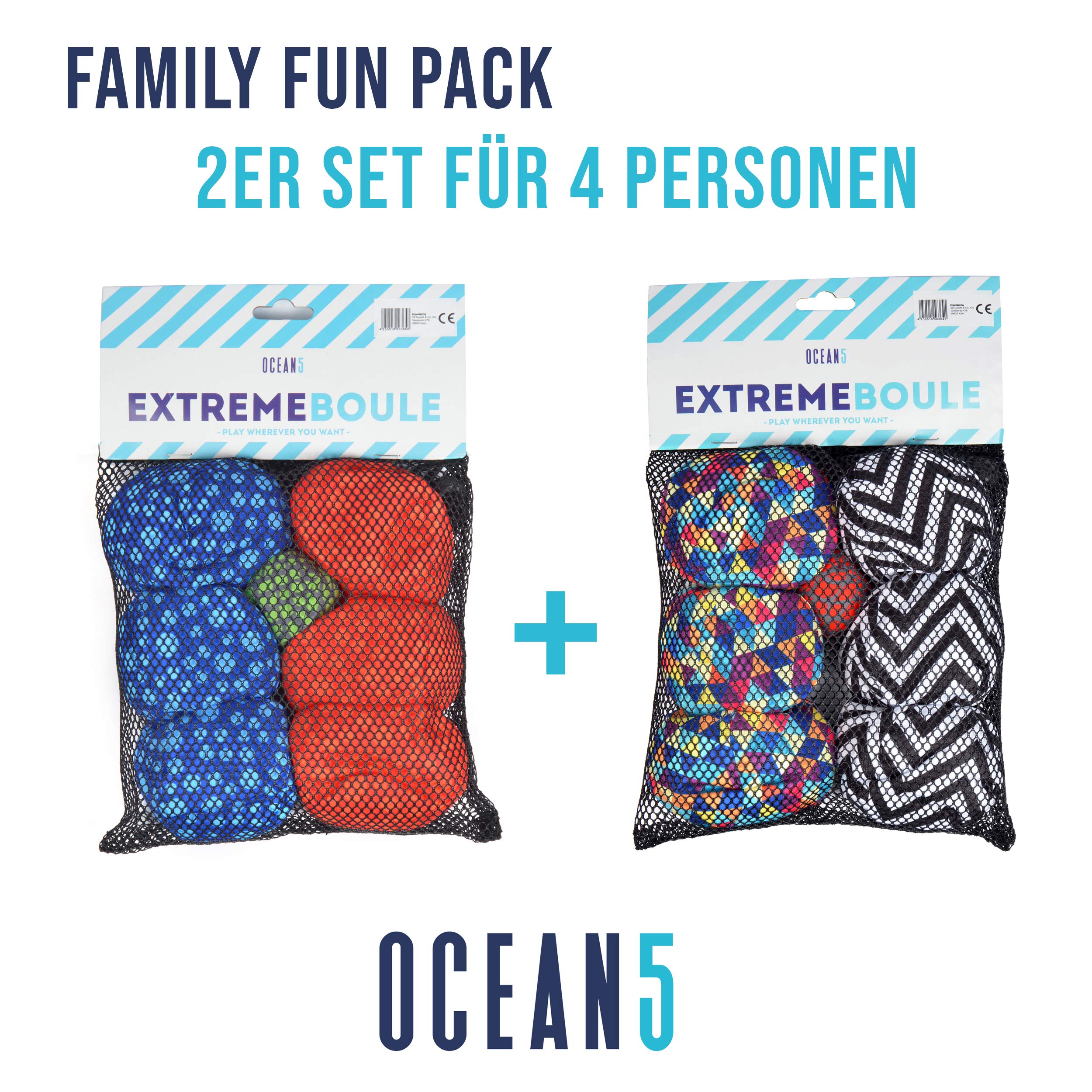 Apollo Funsport Nederland Ocean 5 Extreme Boule – Set van zachte boules 2er SET - Dots + ZicZac
