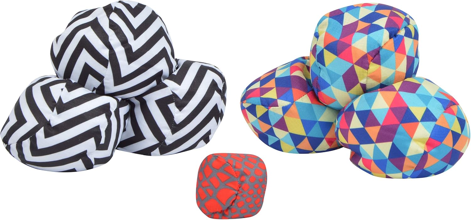 Apollo Funsport Nederland Ocean 5 Extreme Boule – Set van zachte boules Triangel ZicZac - Kleur: zwart wit