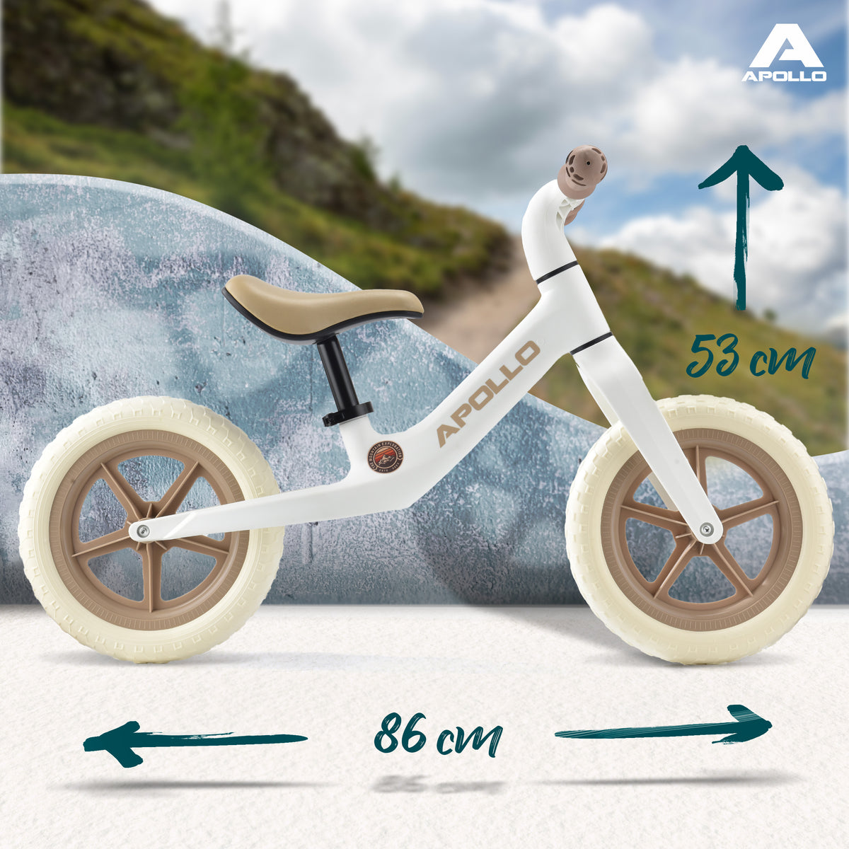 Apollo Funsport Nederland Trailbuddy loopfiets vanaf 2 jaar – 12 inch kinderloopfiets Wit
