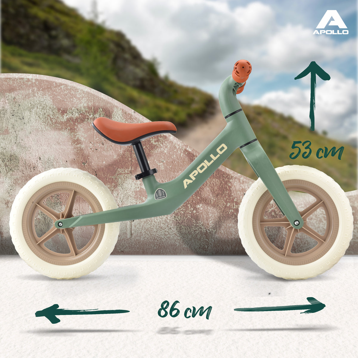Apollo Funsport Nederland Trailbuddy loopfiets vanaf 2 jaar – 12 inch kinderloopfiets Groen