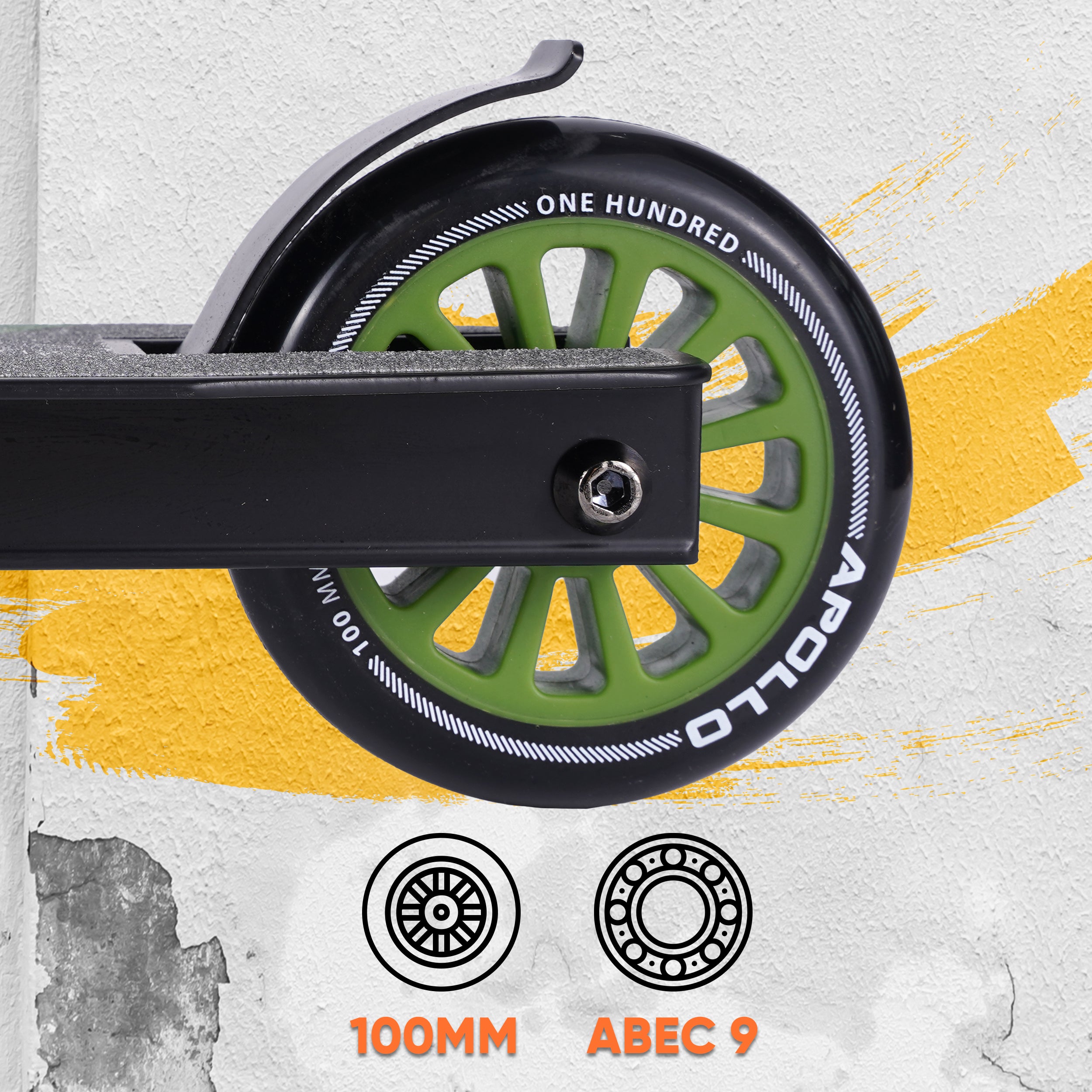 Apollo Funsport NL Stunt Scooter Gravity - Leuke step voor kinderen en tieners Zwart Groen