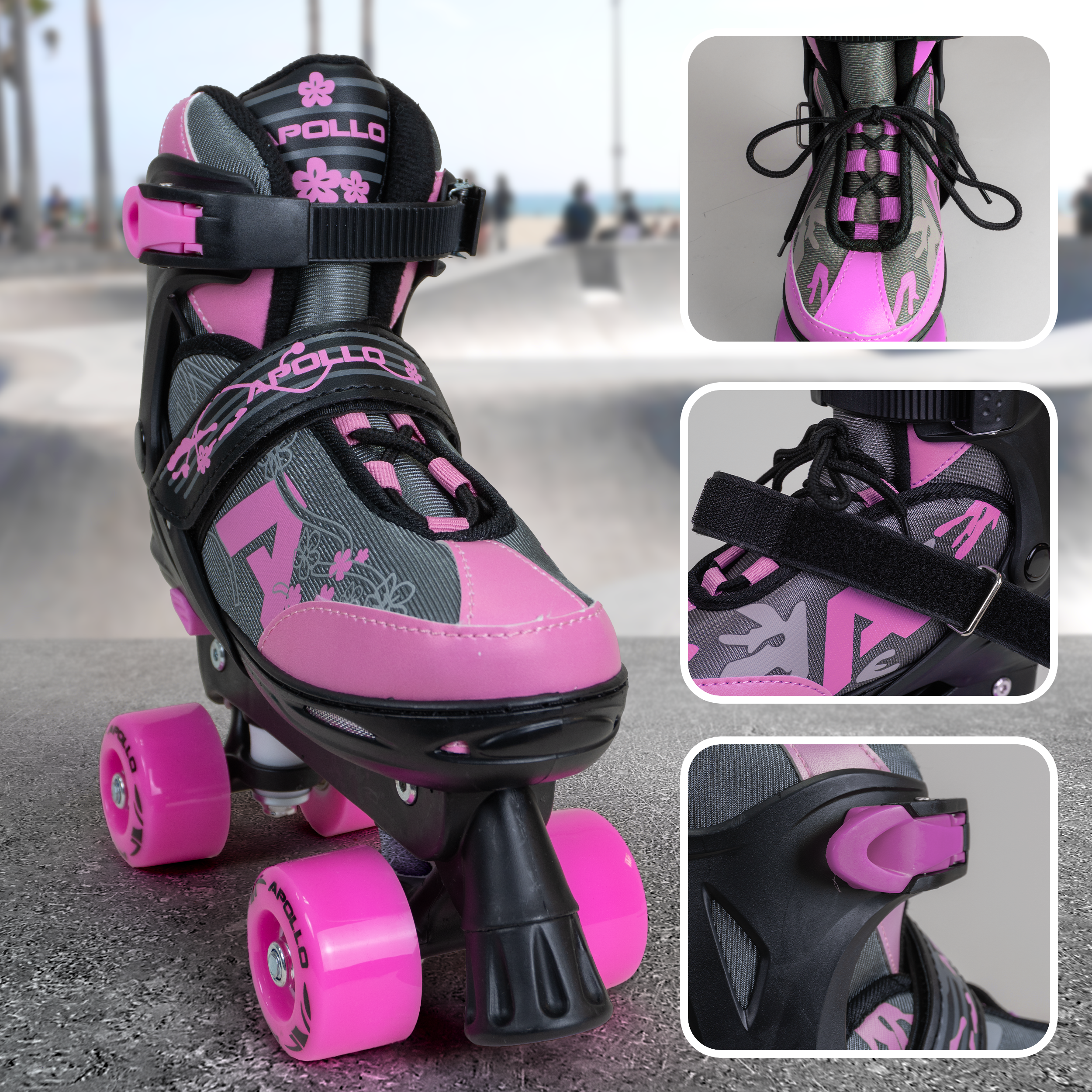 Apollo Funsport Nederland Apollo Champion Verstelbare Quad Skate - verstelbare rolschaatsen voor kinderen Roze