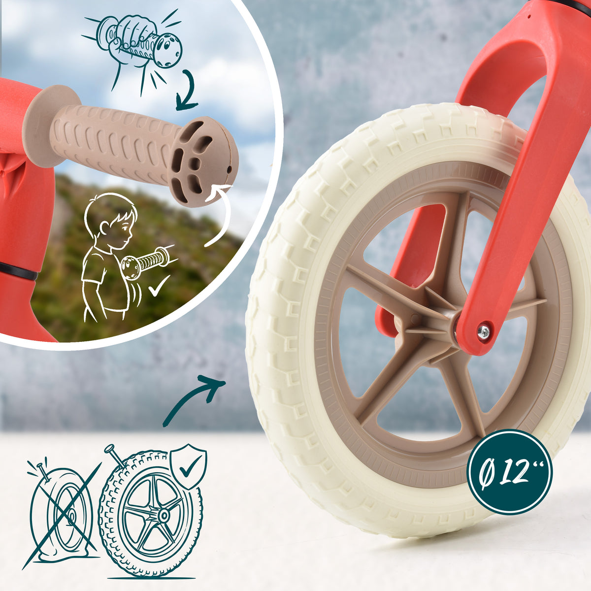 Apollo Funsport Nederland Trailbuddy loopfiets vanaf 2 jaar – 12 inch kinderloopfiets Rood
