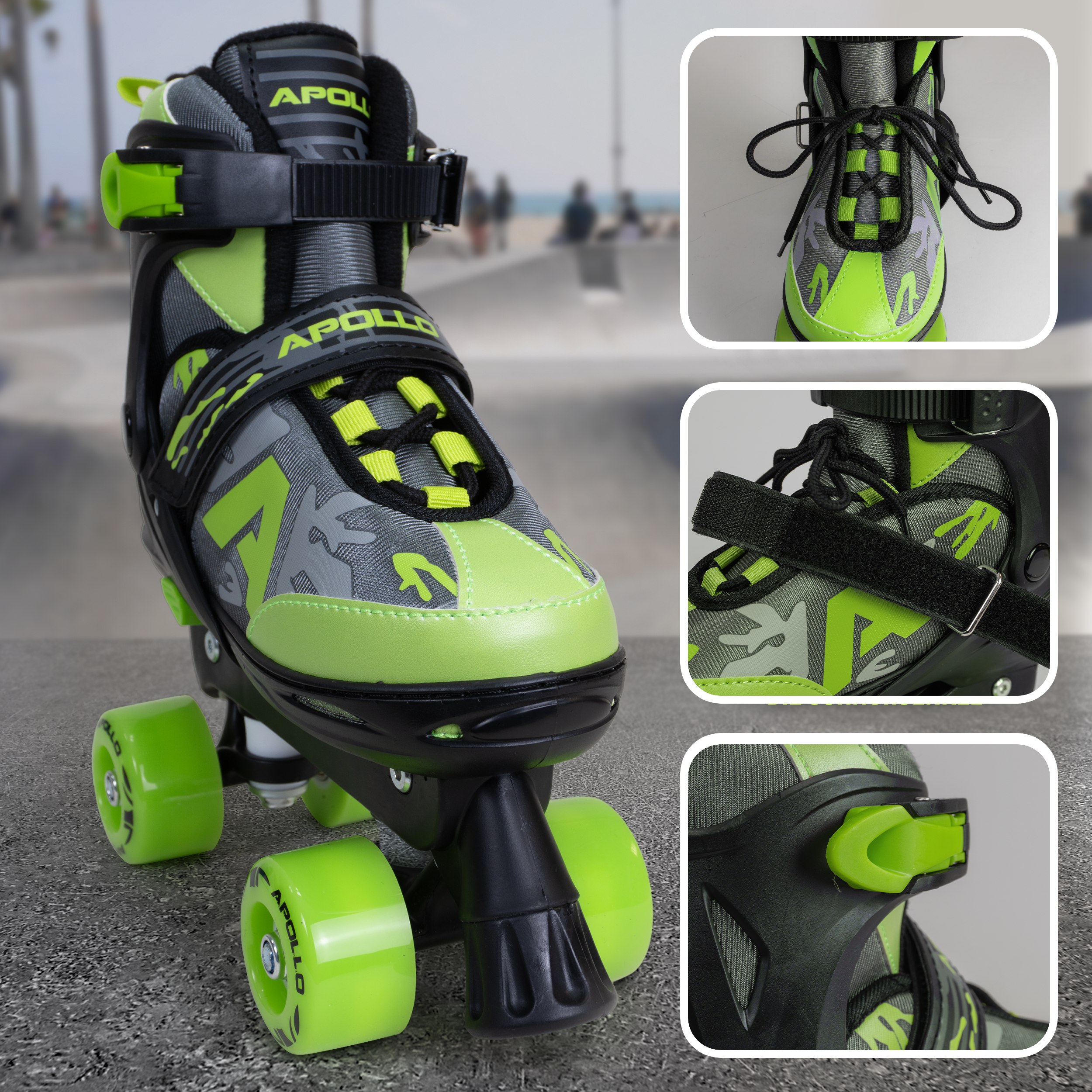 Apollo Funsport Nederland Apollo Champion Verstelbare Quad Skate - verstelbare rolschaatsen voor kinderen Groen