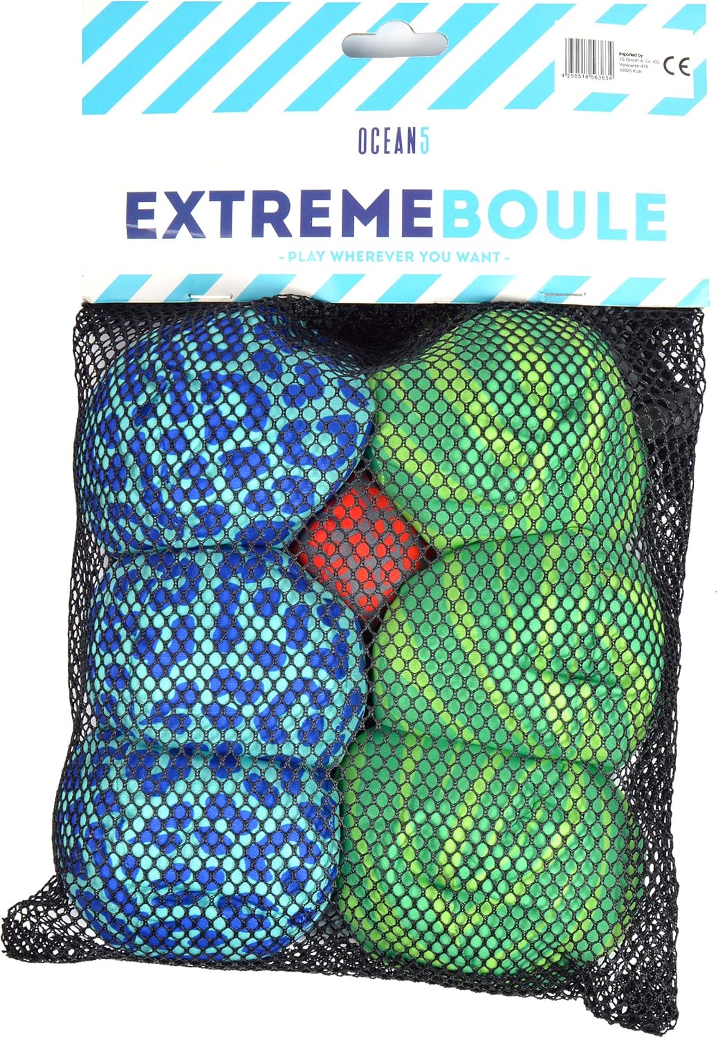 Apollo Funsport Nederland Ocean 5 Extreme Boule – Set van zachte boules Animal Print - Kleur: groen blauw