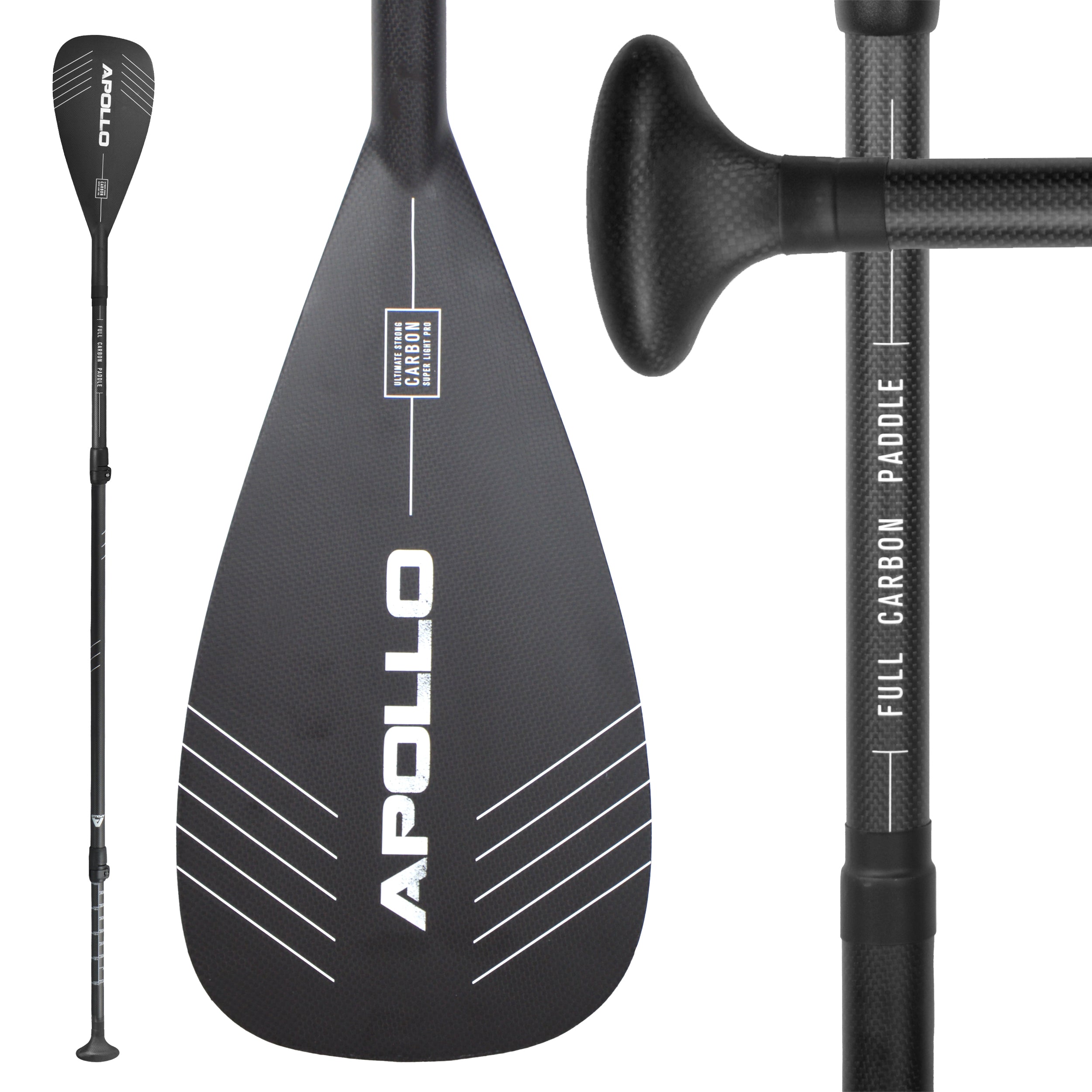 Apollo Apollo SUP Peddel – 3-delige peddel voor Stand-Up Paddle Full Carbon Paddel