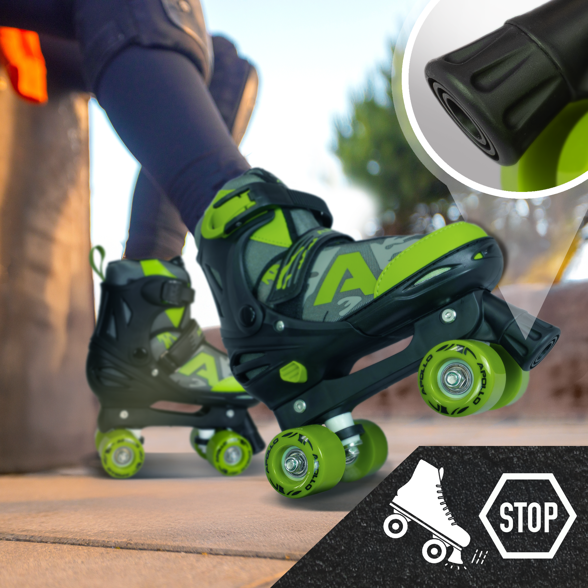Apollo Funsport Nederland Apollo Champion Verstelbare Quad Skate - verstelbare rolschaatsen voor kinderen Groen