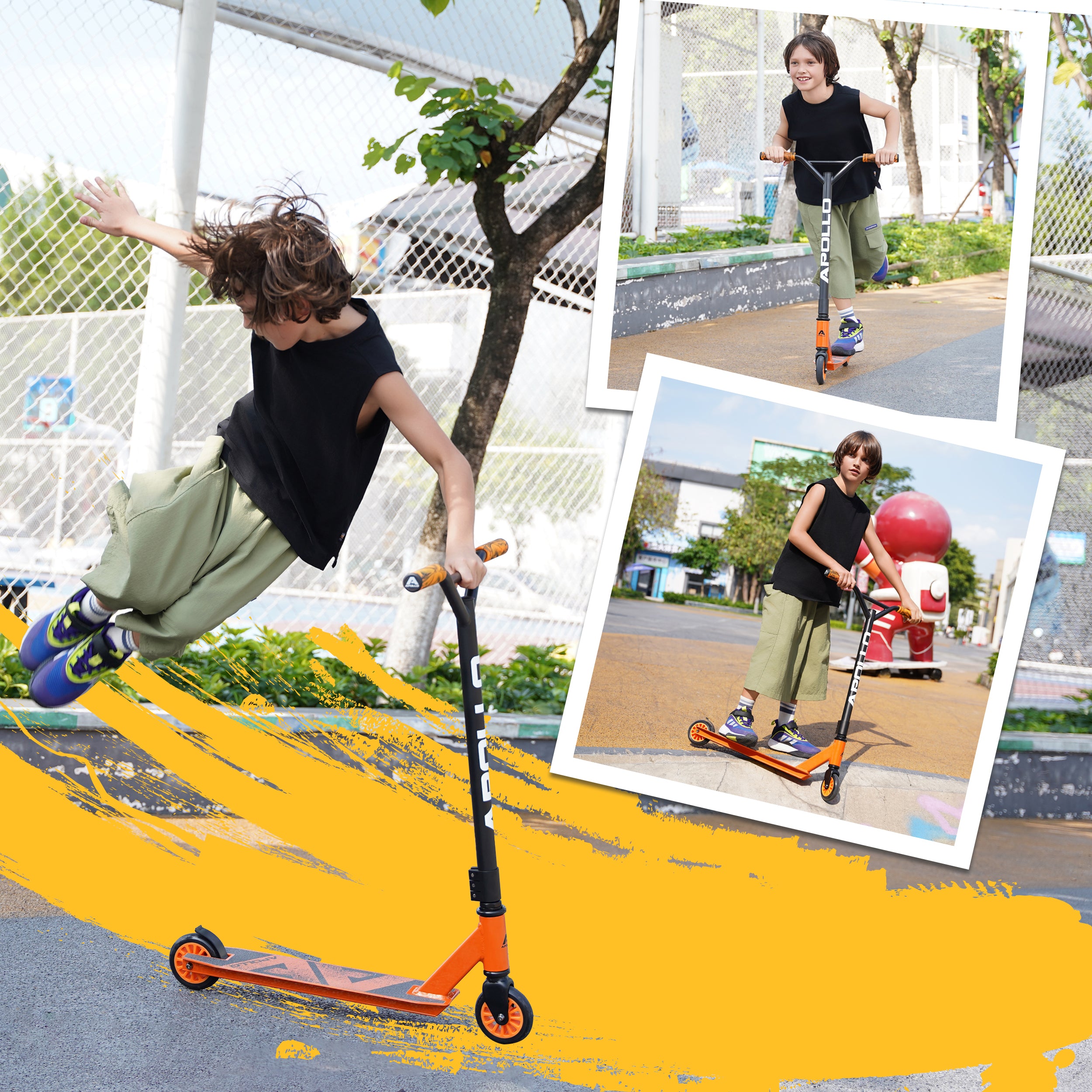 Apollo Funsport NL Stunt Scooter Gravity - Leuke step voor kinderen en tieners Oranje