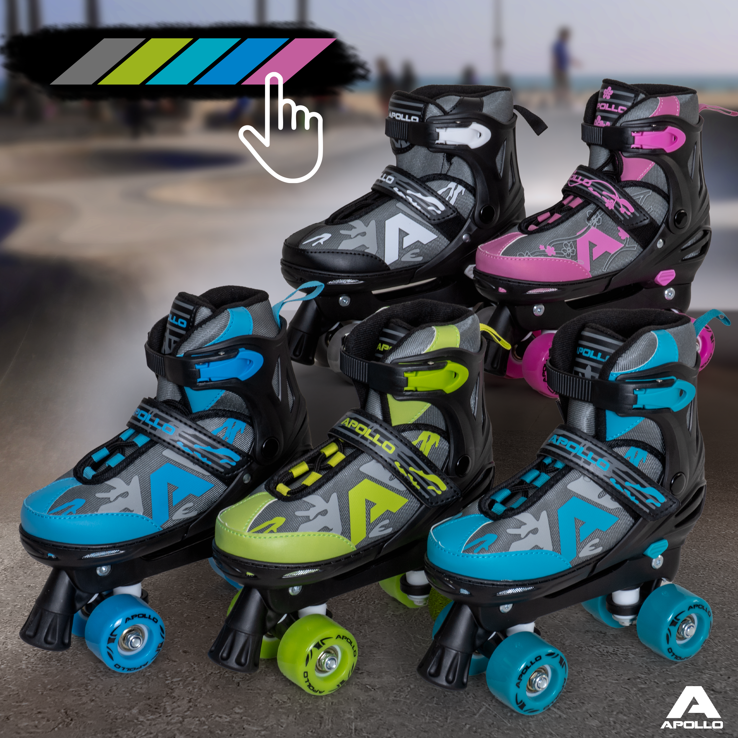 Apollo Funsport Nederland Apollo Champion Verstelbare Quad Skate - verstelbare rolschaatsen voor kinderen Roze