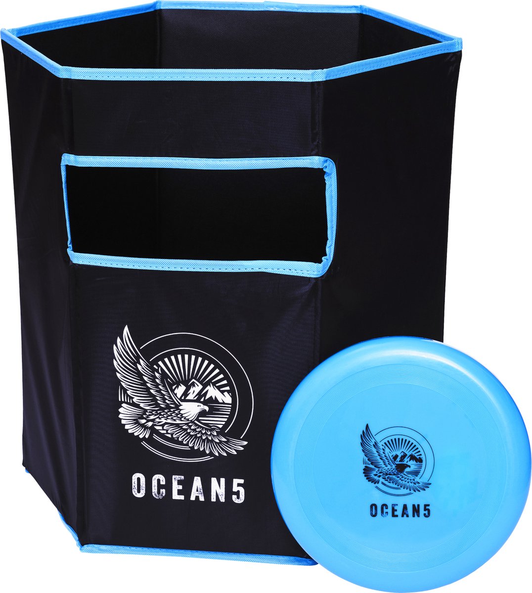 Ocean 5 Disc Jam Set - leuk Werpspel, Tuin- en Strandspel voor maximaal 4 Personen Blauw