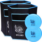 Ocean 5 Disc Jam Set - leuk Werpspel, Tuin- en Strandspel voor maximaal 4 Personen Blauw