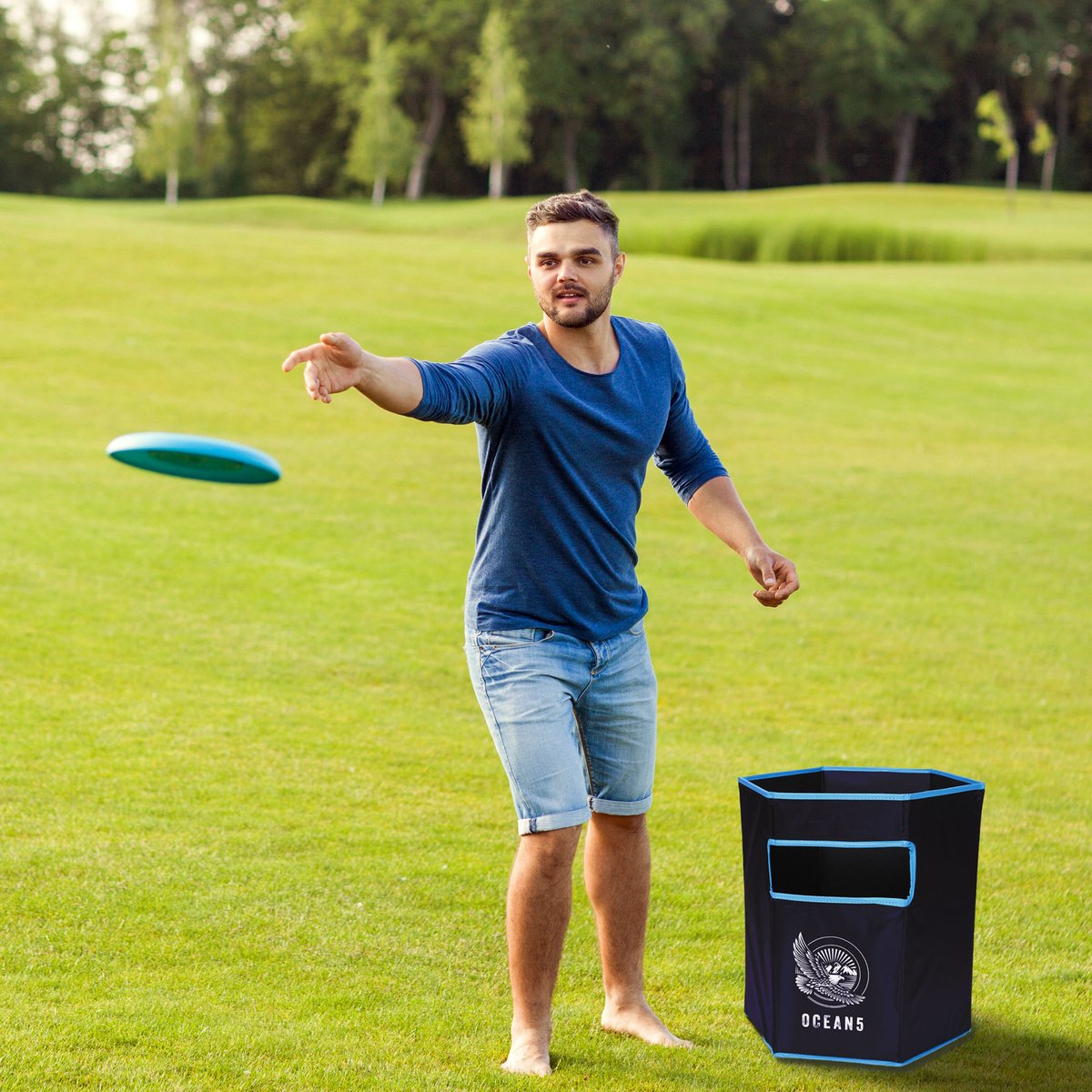 Ocean 5 Disc Jam Set - leuk Werpspel, Tuin- en Strandspel voor maximaal 4 Personen Groen