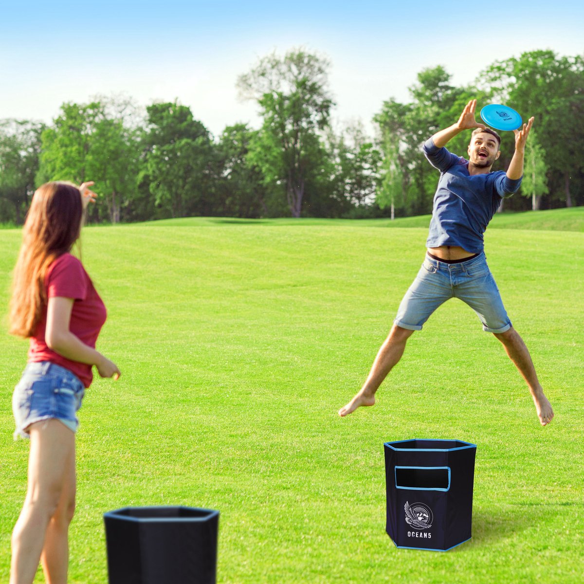 Ocean 5 Disc Jam Set - leuk Werpspel, Tuin- en Strandspel voor maximaal 4 Personen Groen