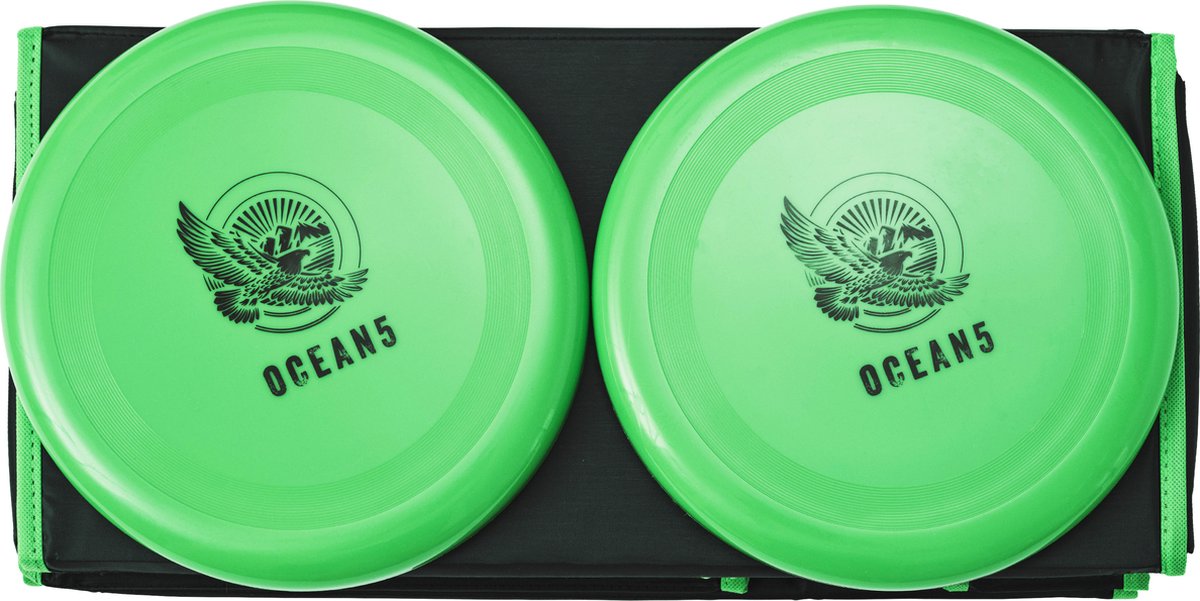 Ocean 5 Disc Jam Set - leuk Werpspel, Tuin- en Strandspel voor maximaal 4 Personen Groen