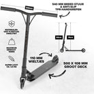 Apollo High-End Stunt Scooter Genesis Pro X Stuntstep met aluminium kern & ABEC 9 Zwart