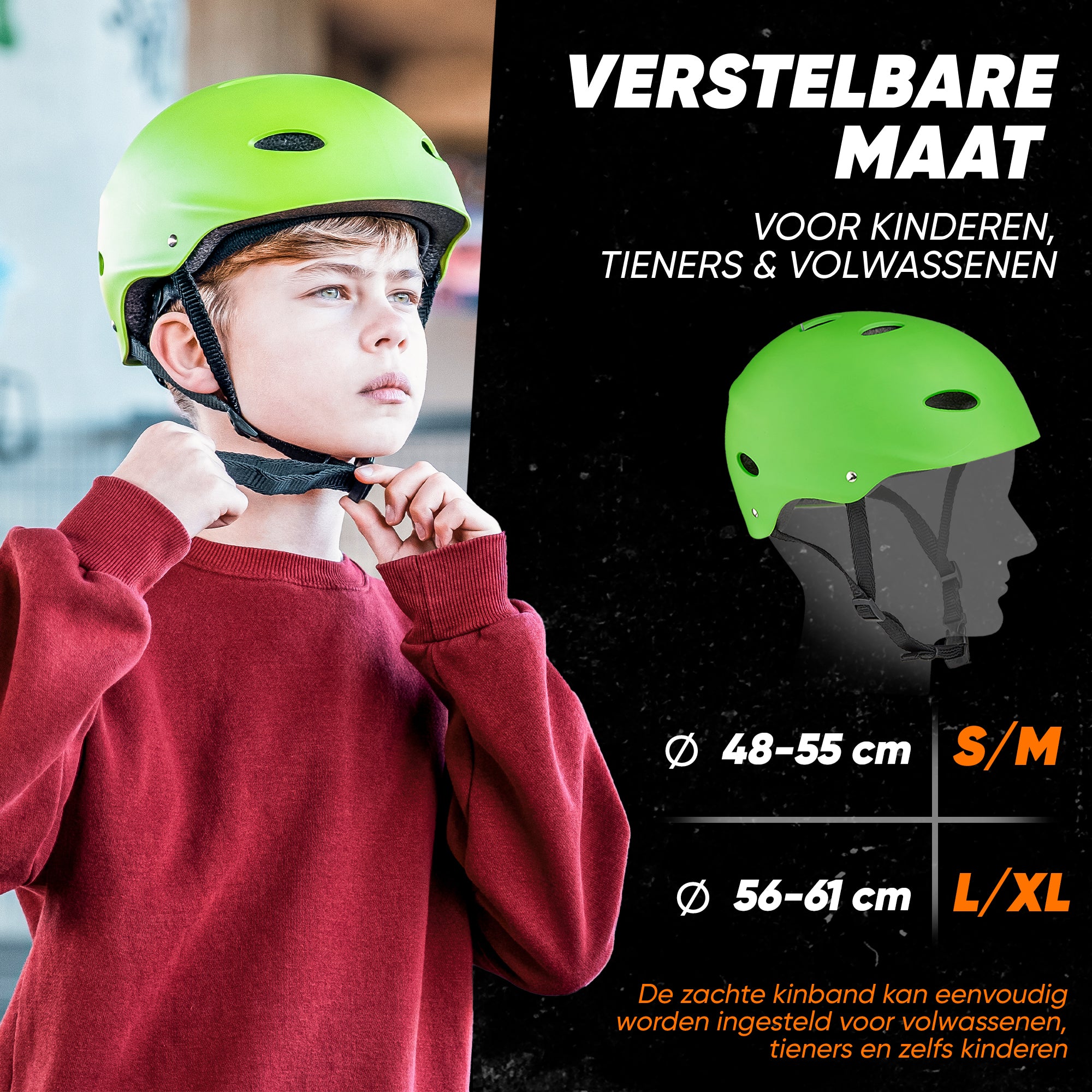 Apollo Skate Helm Fietshelm - Verstelbare Skateboard, Scooter, BMX Helm Groen