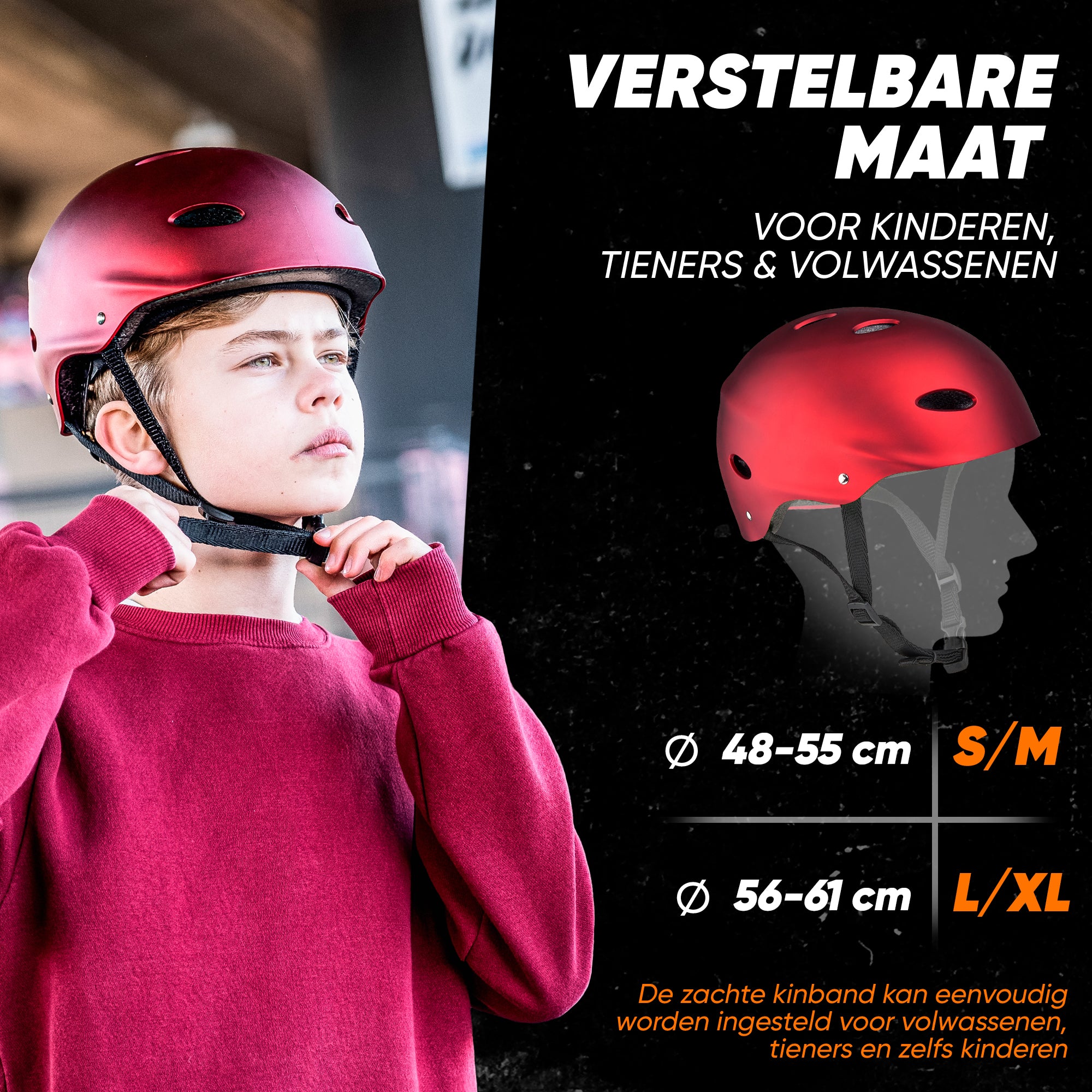 Apollo Skate Helm Fietshelm - Verstelbare Skateboard, Scooter, BMX Helm Liquid Red