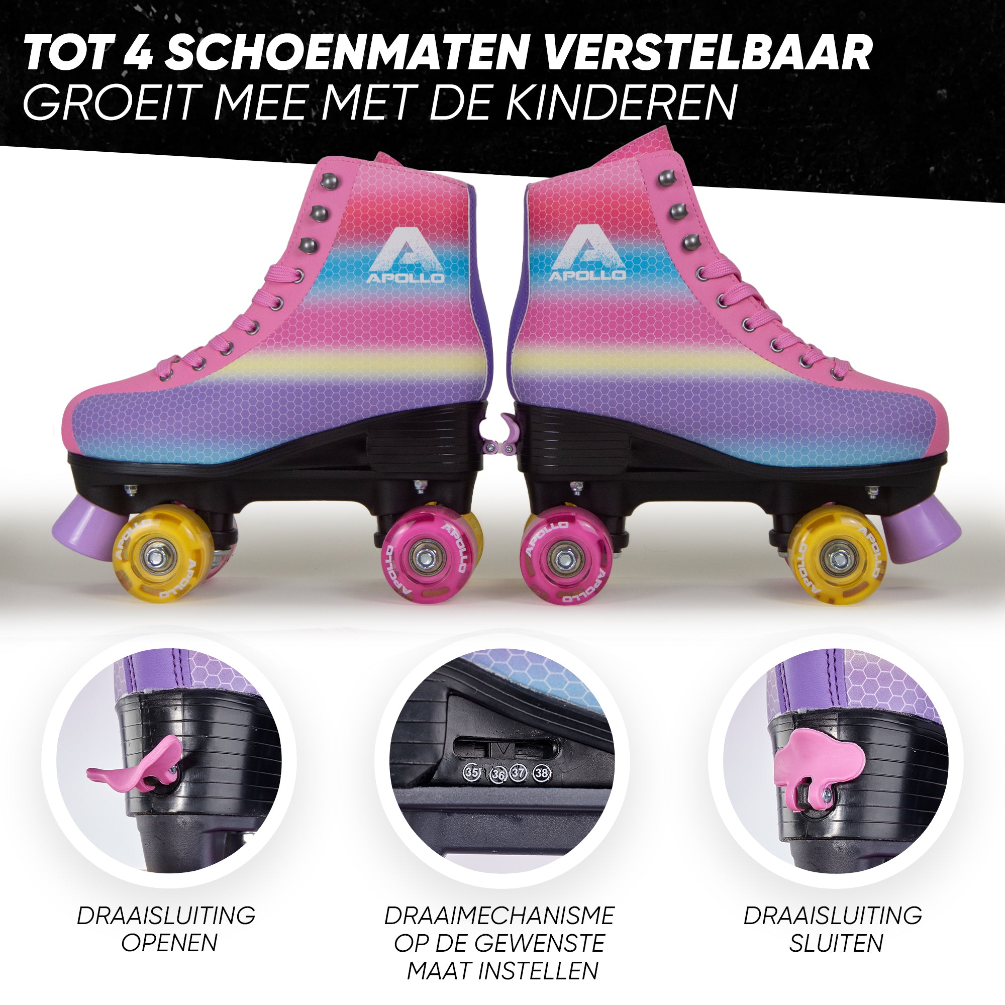 Apollo Disco Klassieke rolschaatsen voor kinderen en volwassenen - Dancing Queen LED L (39-42)