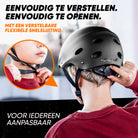 Apollo Skate Helm Fietshelm - Verstelbare Skateboard, Scooter, BMX Helm Zwart