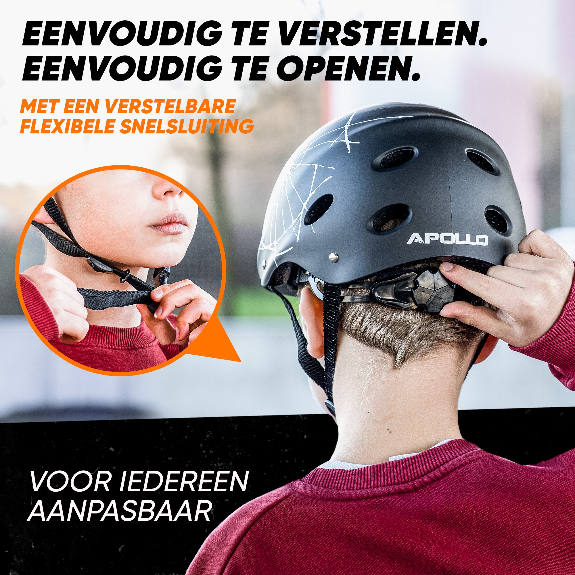 Apollo Skate Helm Fietshelm - Verstelbare Skateboard, Scooter, BMX Helm Broken