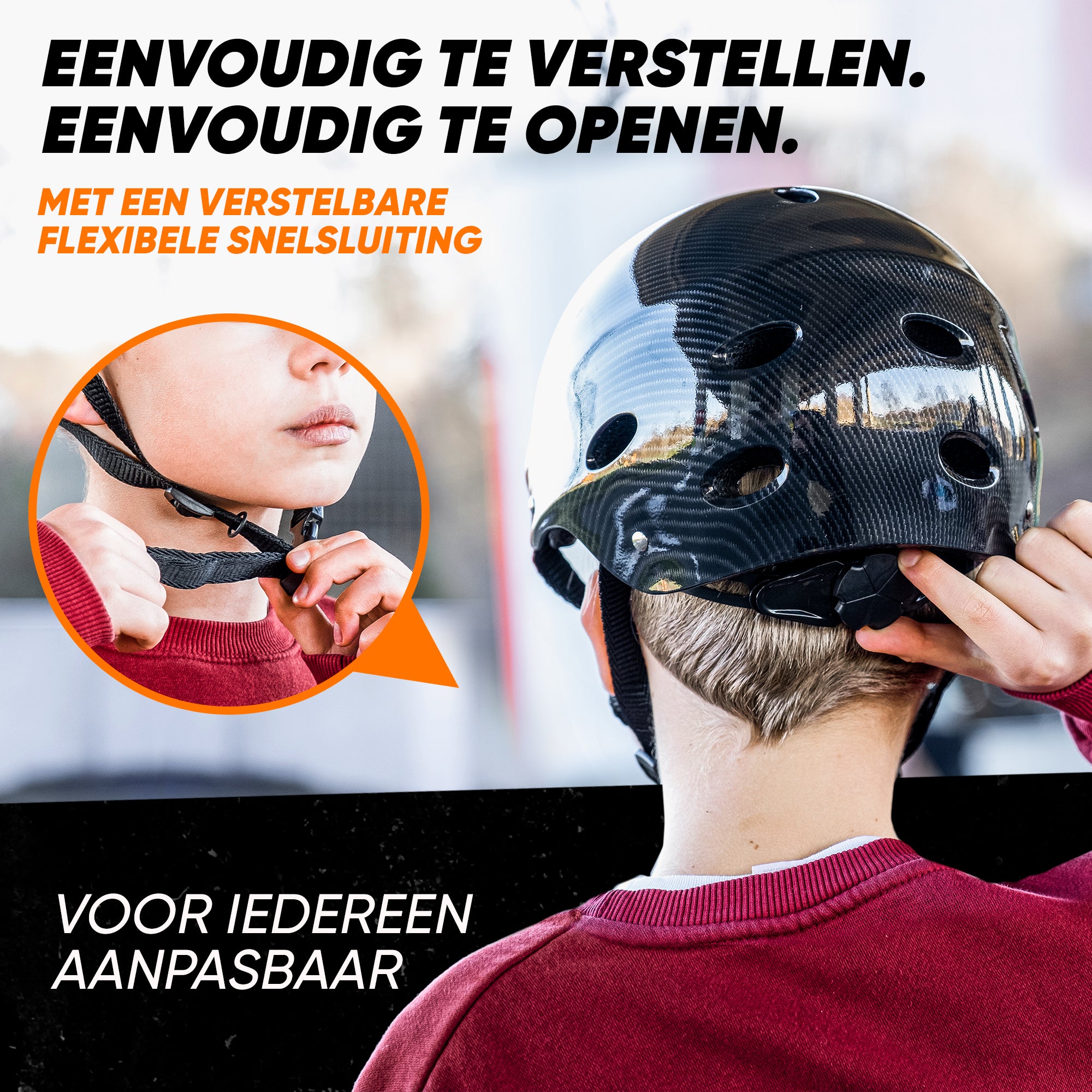 Apollo Skate Helm Fietshelm - Verstelbare Skateboard, Scooter, BMX Helm Dark Carbon