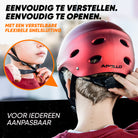 Apollo Skate Helm Fietshelm - Verstelbare Skateboard, Scooter, BMX Helm Liquid Red