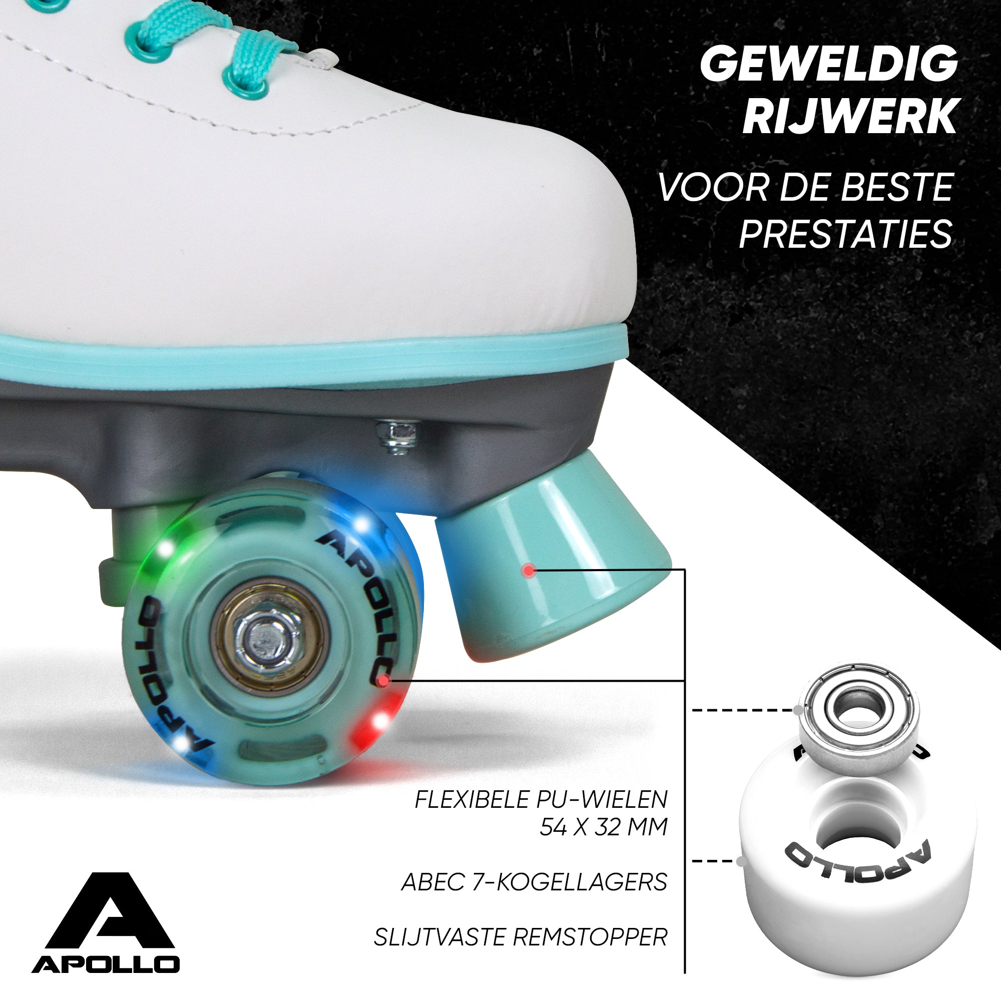 Apollo Disco Klassieke rolschaatsen voor kinderen en volwassenen - Disco Time LED L (39-42)
