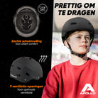 Apollo Skate Helm Fietshelm - Verstelbare Skateboard, Scooter, BMX Helm Zwart