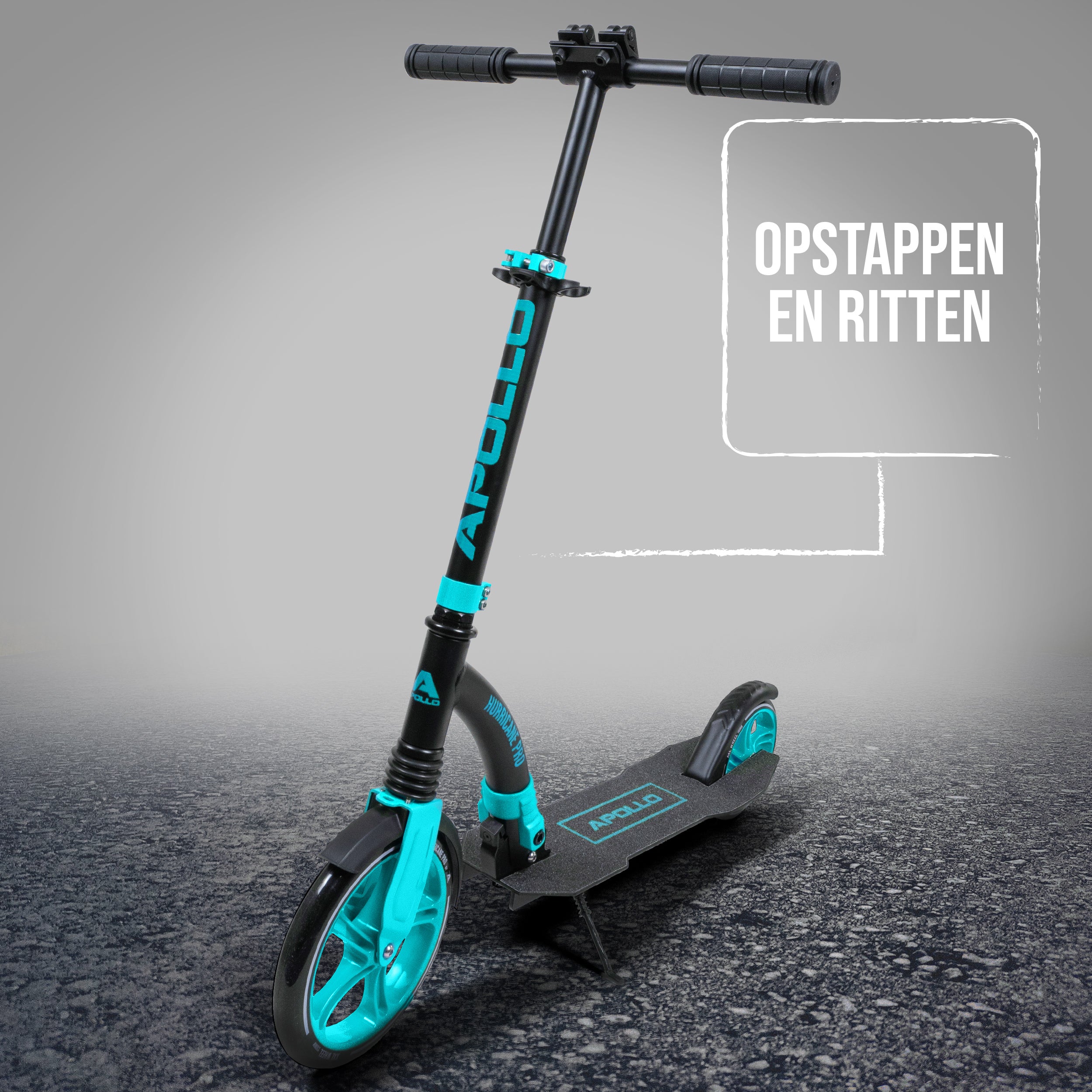 Apollo Apollo Scooter - "Hurricane" City-Scooter met vering Zwart Mint
