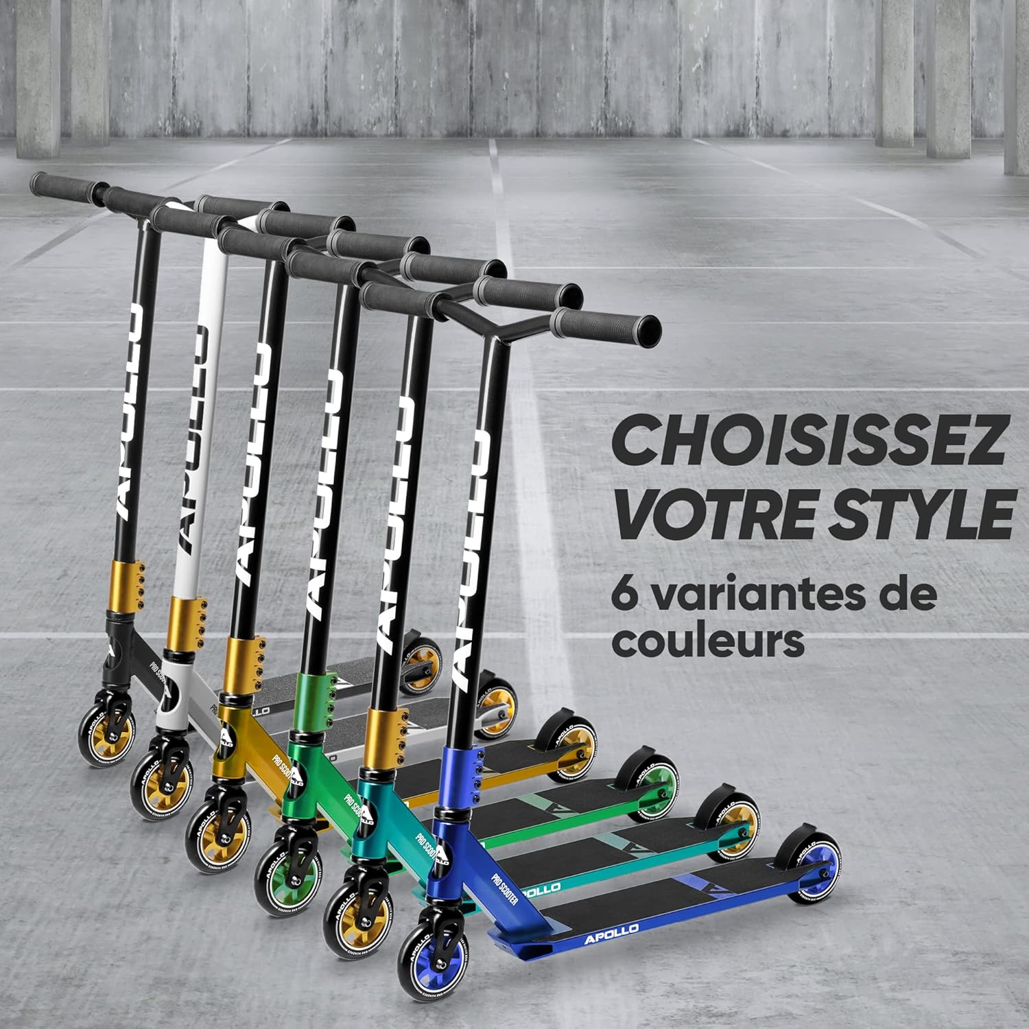 Apollo Stunt Scooter - Star Pro - HighQuality eloxierter Profi Stunt Scooter Schwarz