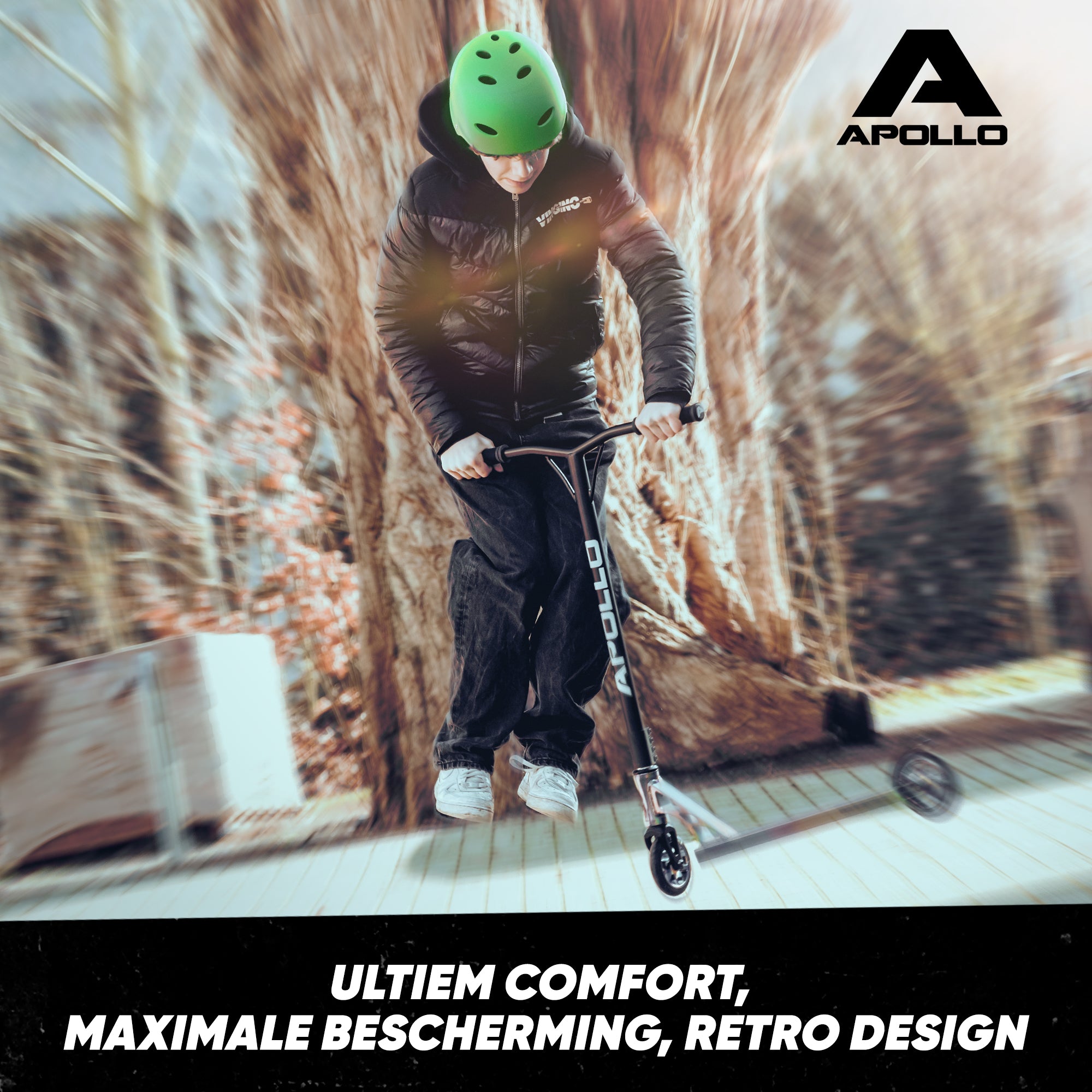 Apollo Skate Helm Fietshelm - Verstelbare Skateboard, Scooter, BMX Helm Groen