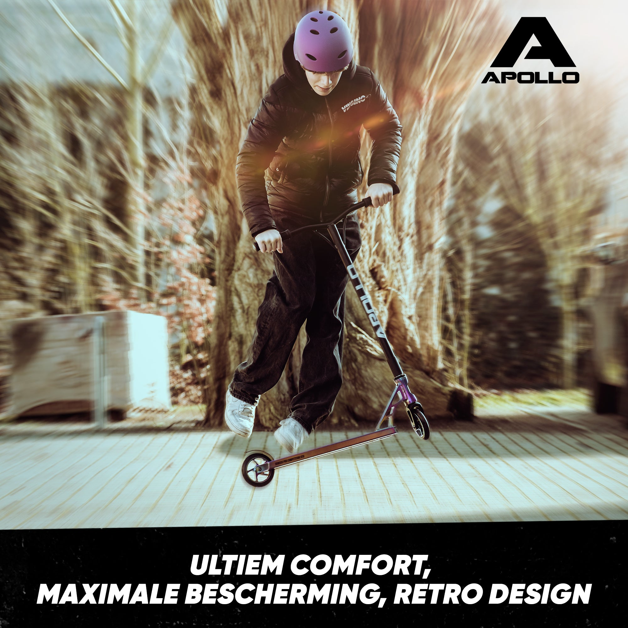 Apollo Skate Helm Fietshelm - Verstelbare Skateboard, Scooter, BMX Helm Paars