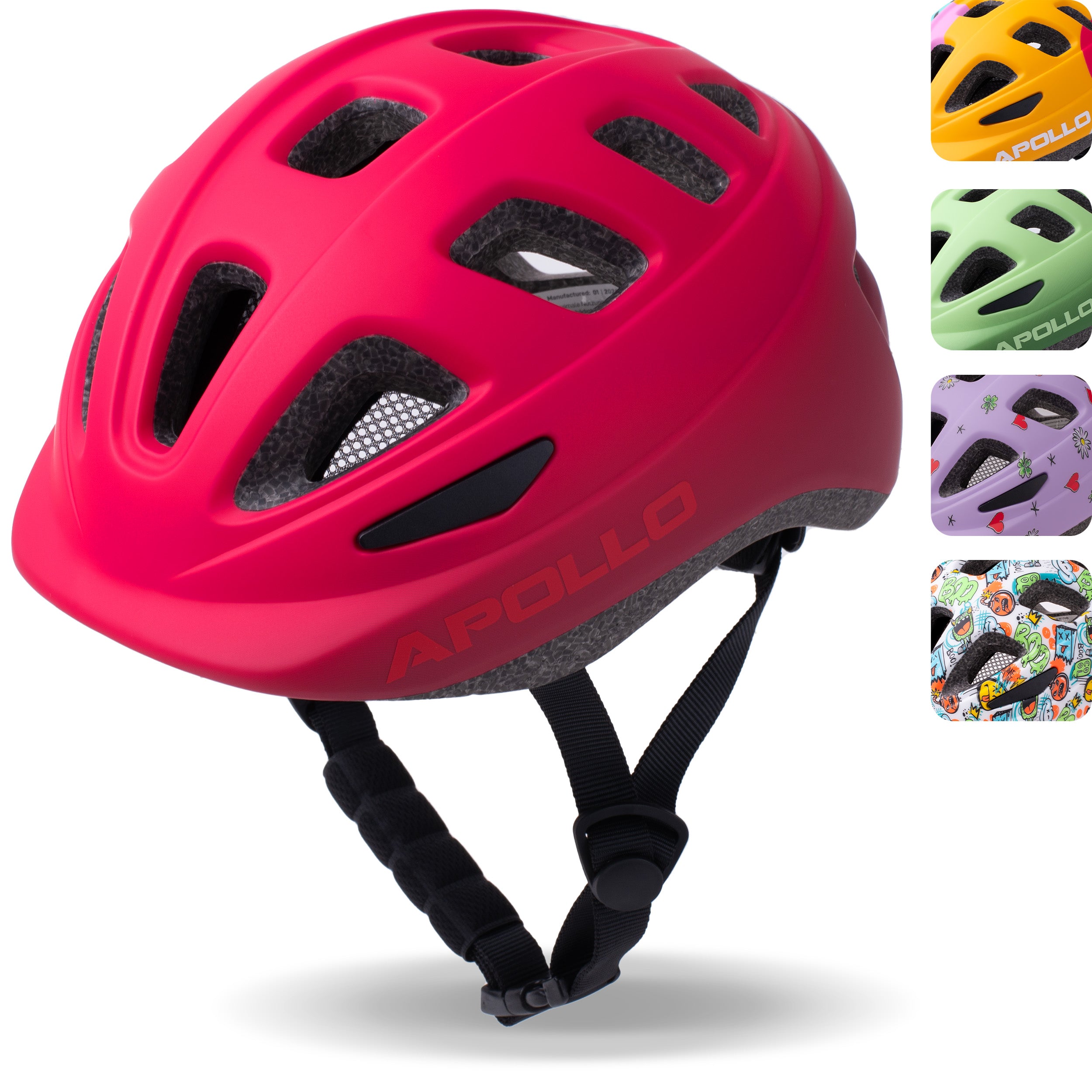 Apollo AKZEPTABEL Apollo Kinder Fahrradhelm, Helm für Kinder & Jugendliche, Multisport Helm - Red Fade - M (51-56 cm)