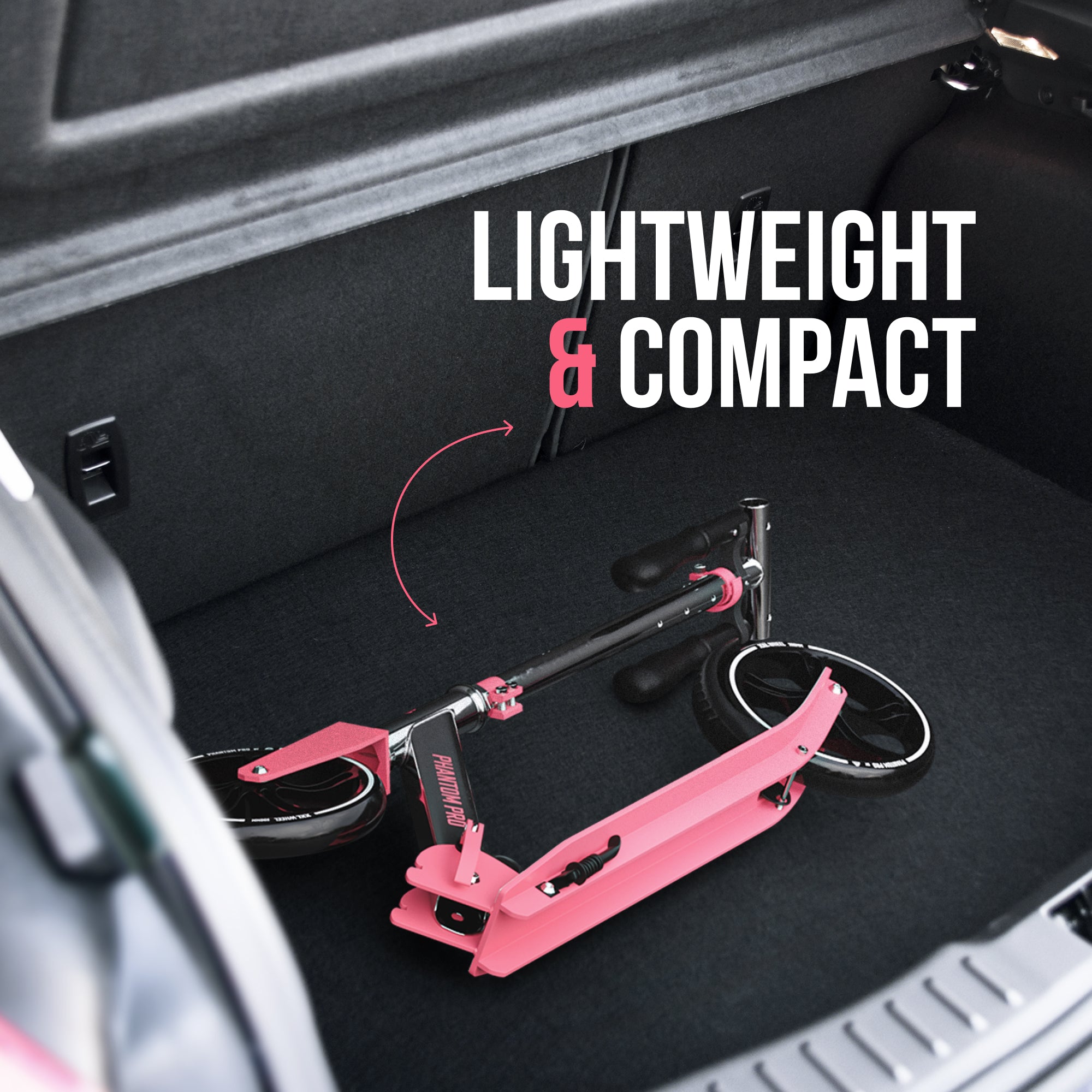 Apollo 'Phantom Pro' Opvouwbare en in hoogte verstelbare stadsscooter Roze Zilver