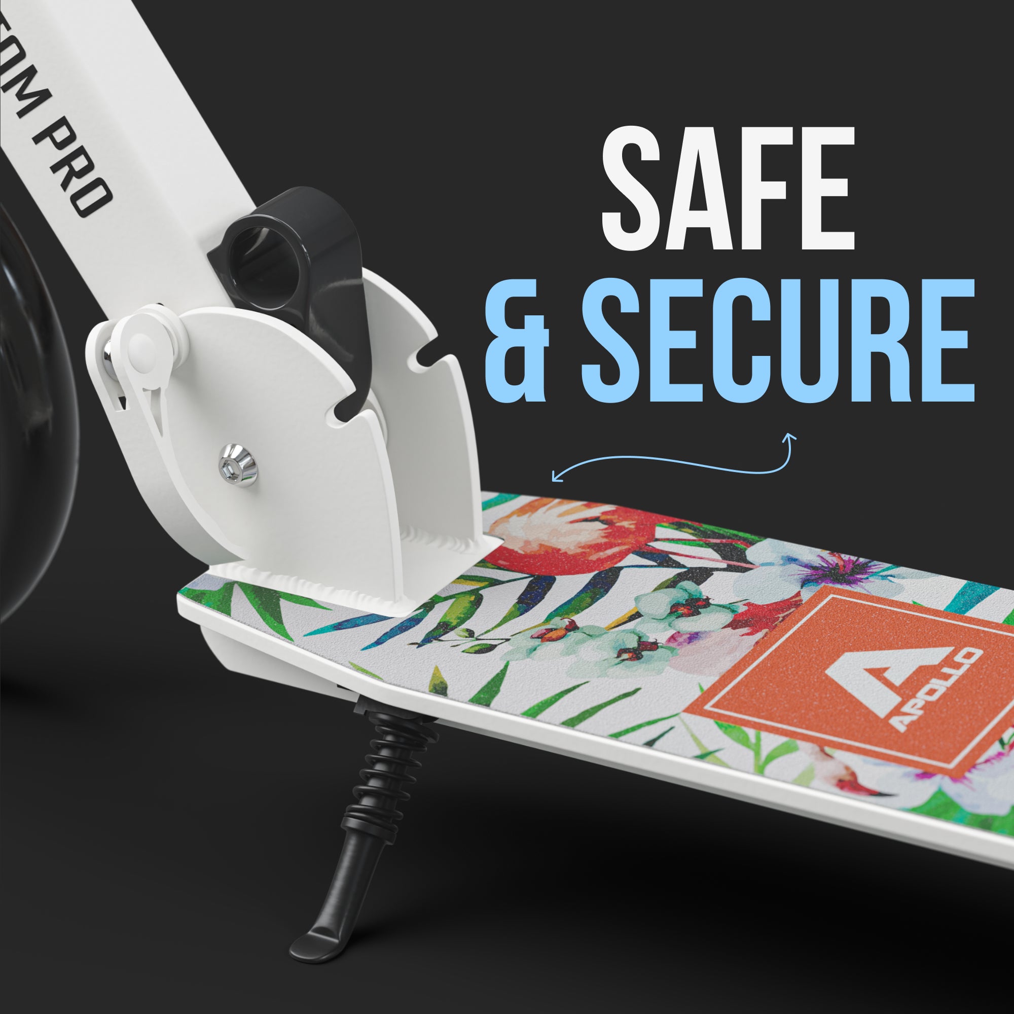 Apollo 'Phantom Pro' Opvouwbare en in hoogte verstelbare stadsscooter Flamingo