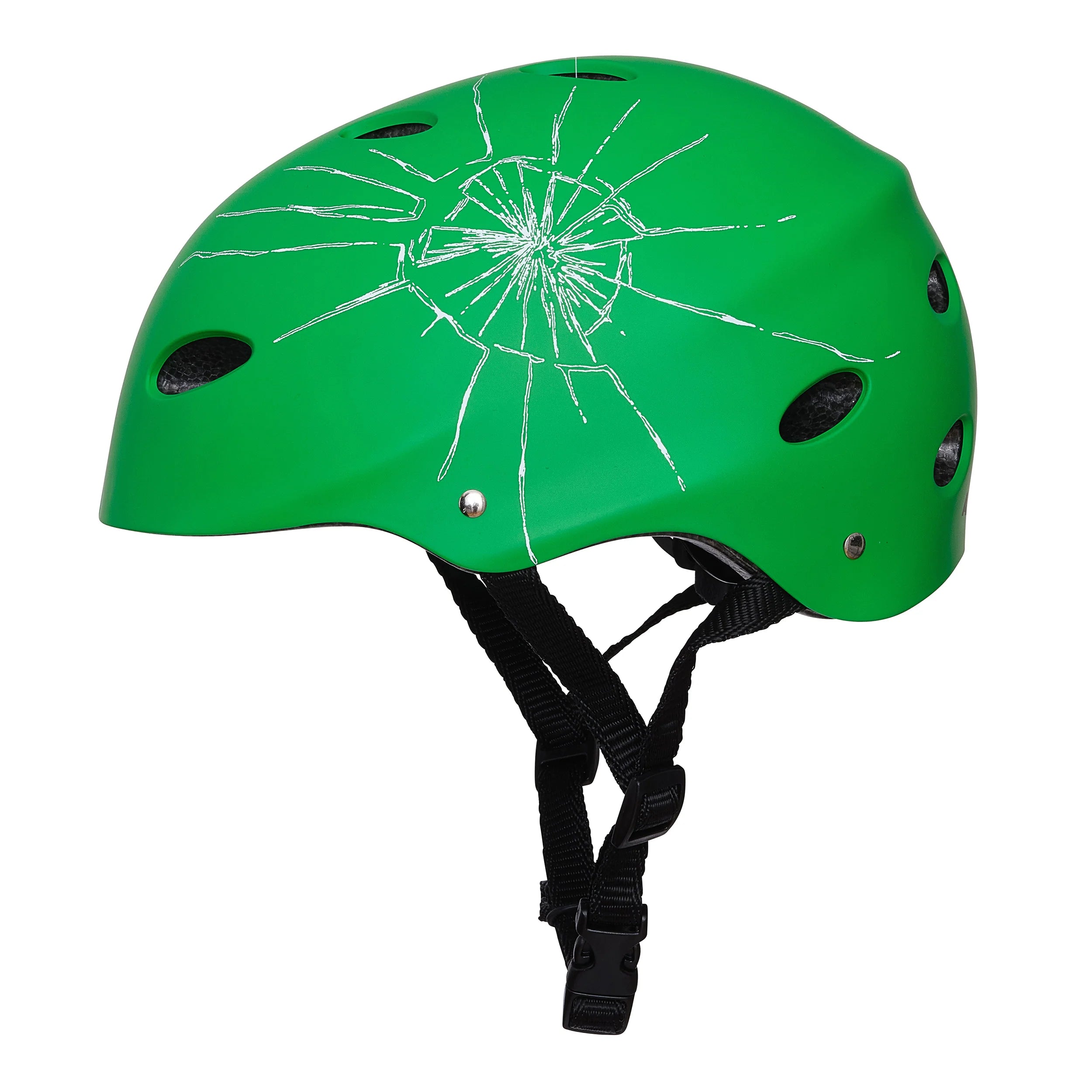 Apollo Skate Helm Fietshelm - Verstelbare Skateboard, Scooter, BMX Helm - Broken Green