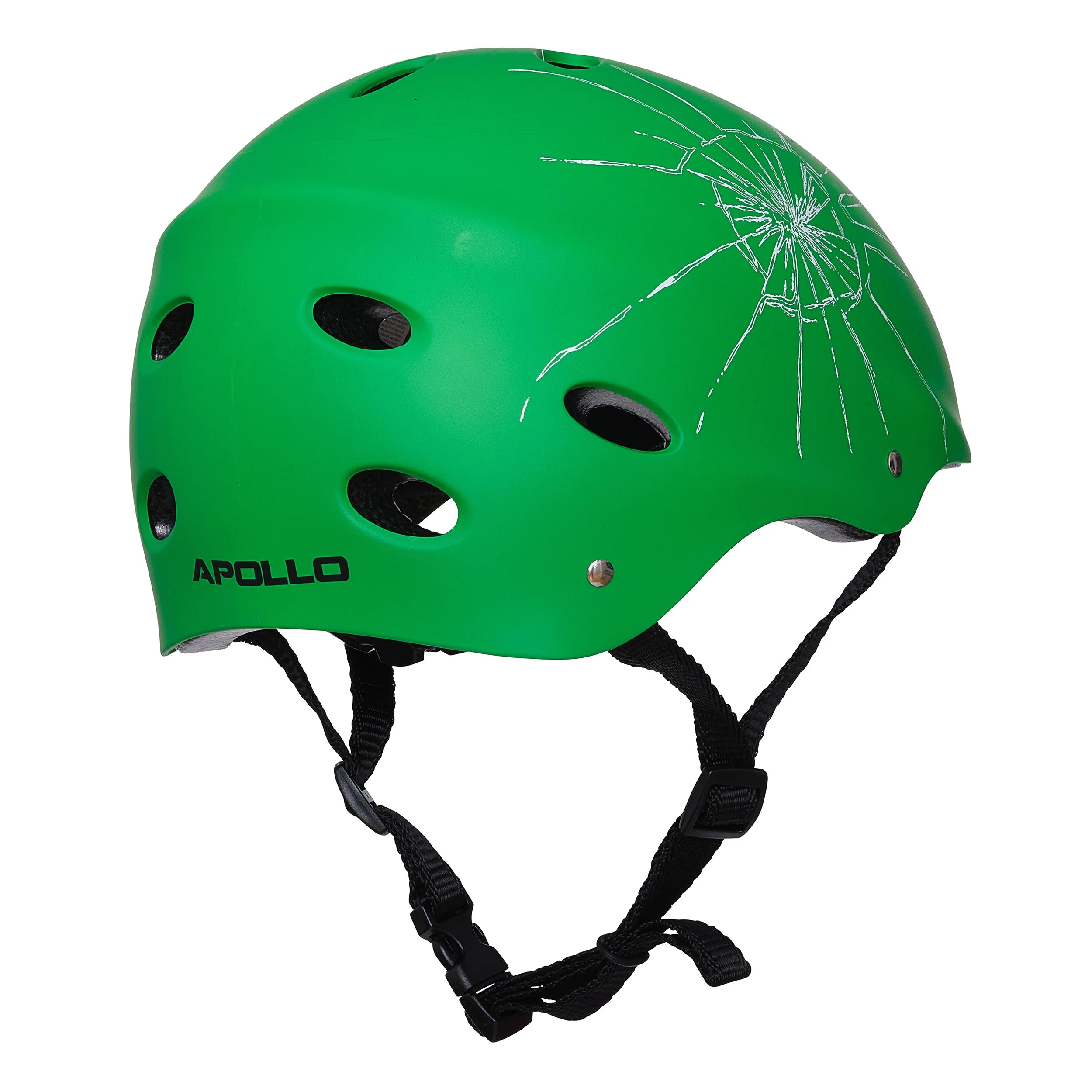 Apollo Skate Helm Fietshelm - Verstelbare Skateboard, Scooter, BMX Helm - Broken Green