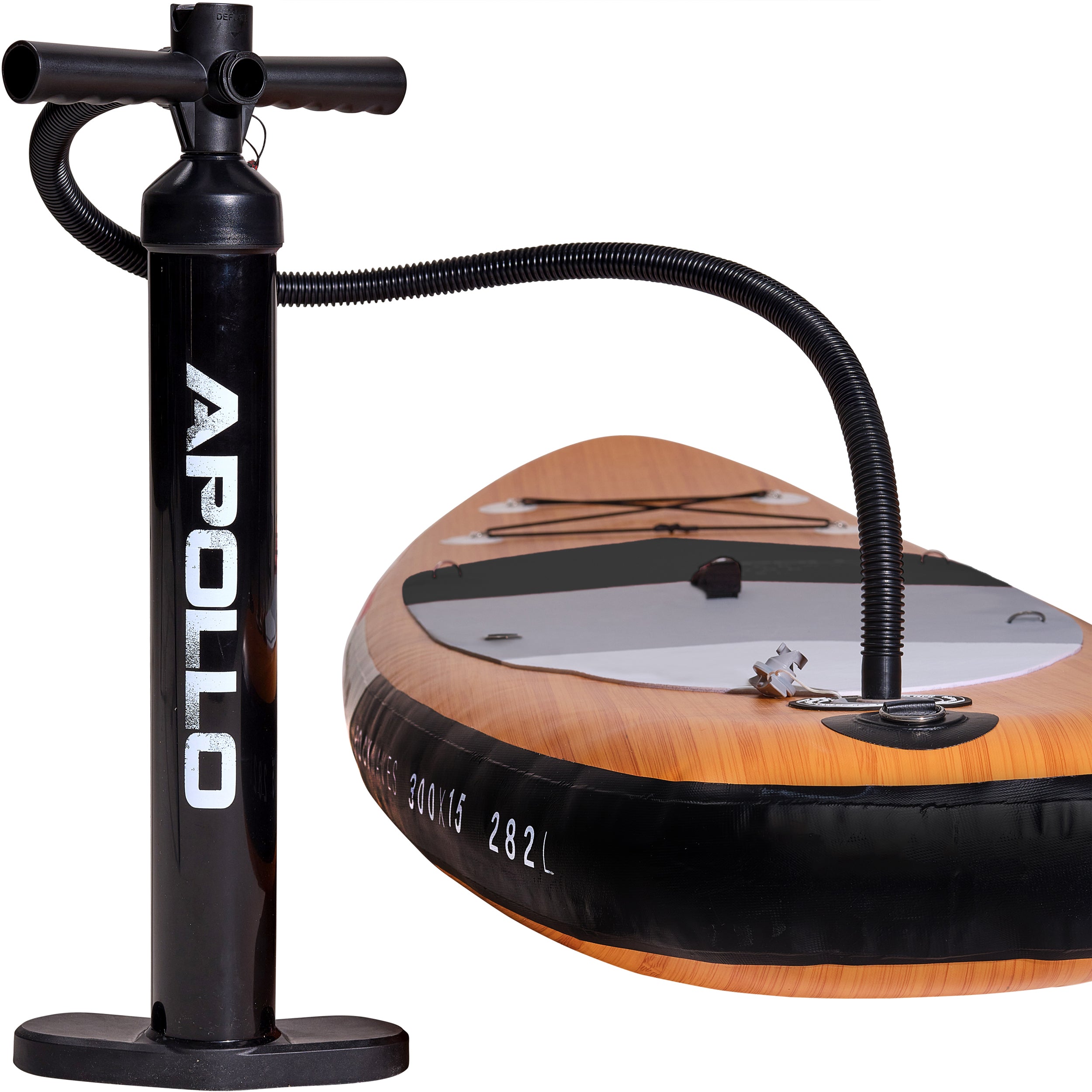 Apollo Funsport NL SUP Board 'Wood' 3m incl. SUP Peddel, Pomp en Reparatiekit Wood Zwart