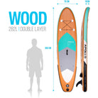 Apollo Funsport NL SUP Board 'Wood' 3m incl. SUP Peddel, Pomp en Reparatiekit Wood Zwart