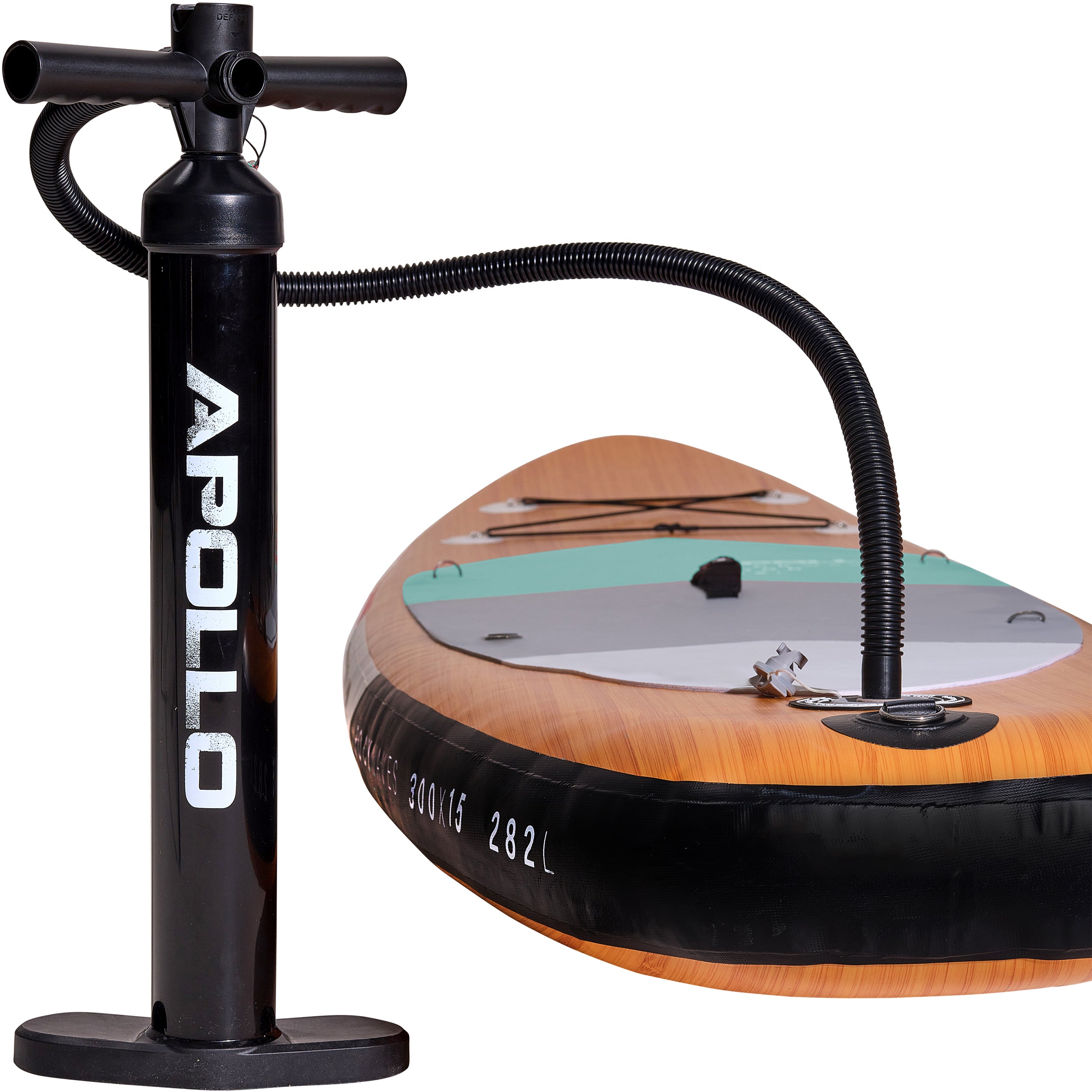 Apollo Funsport NL SUP Board 'Wood' 3m incl. SUP Peddel, Pomp en Reparatiekit Wood Mint