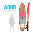 Apollo Funsport NL SUP Board 'Wood' 3m incl. SUP Peddel, Pomp en Reparatiekit Wood Roze
