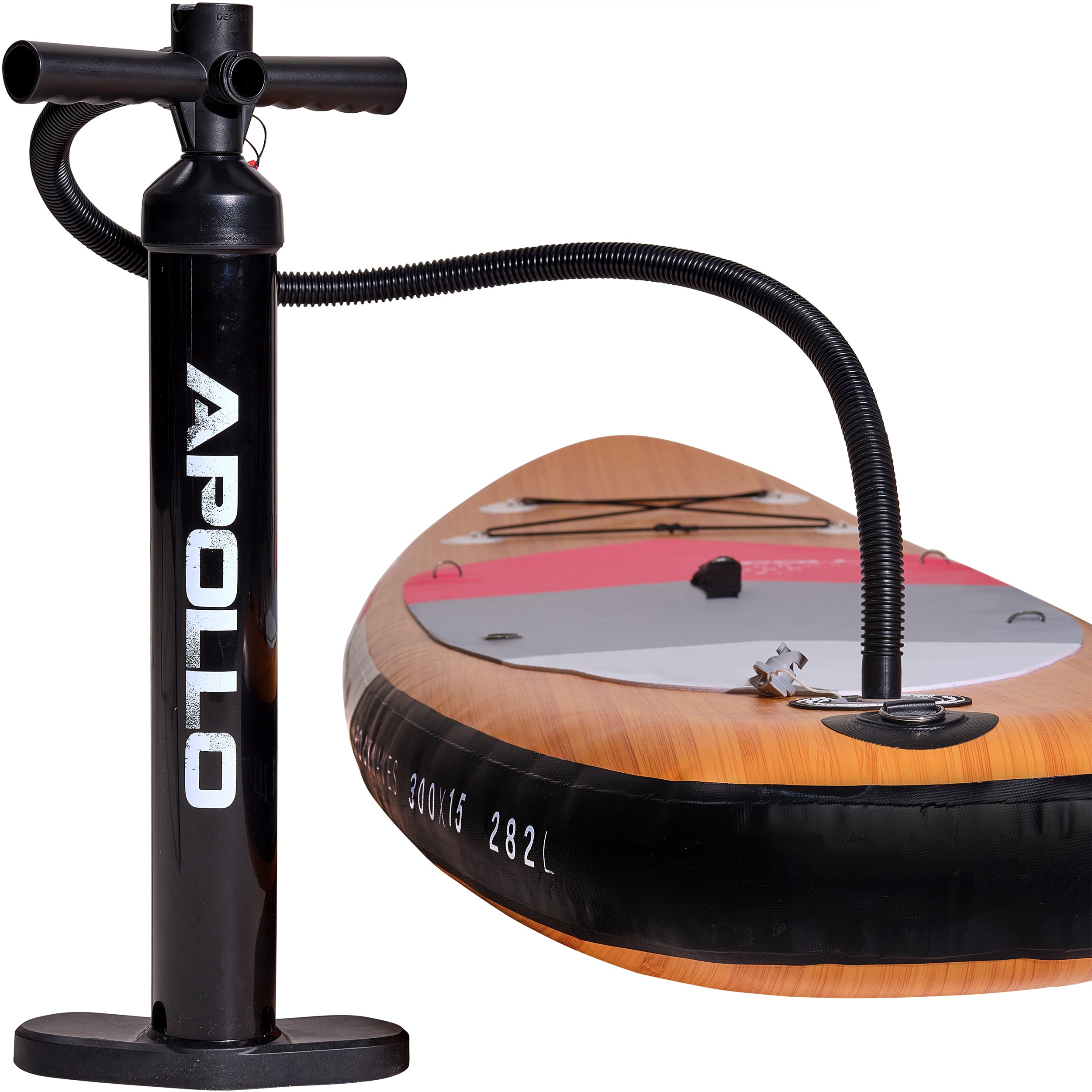 Apollo Funsport NL SUP Board 'Wood' 3m incl. SUP Peddel, Pomp en Reparatiekit Wood Roze