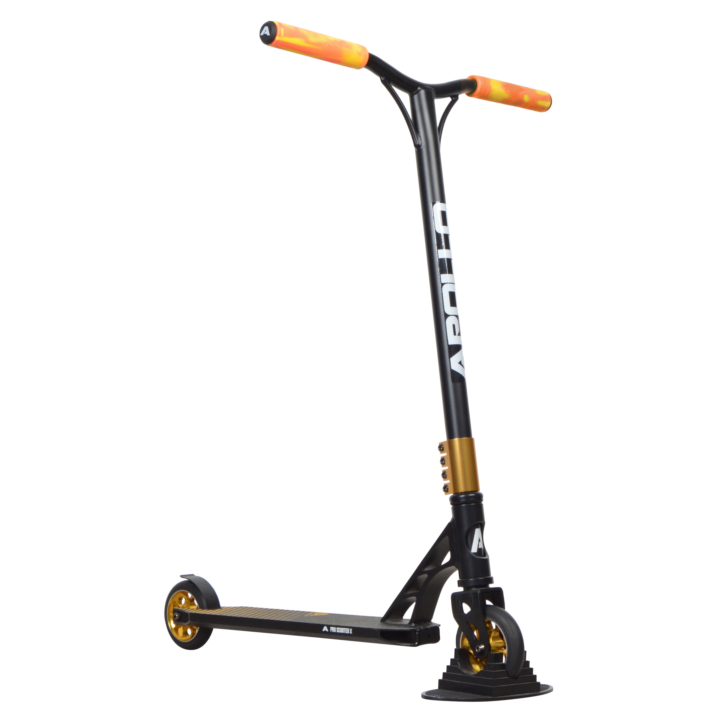 Apollo Apollo Stunt Scooter Handle Grip XL 160mm zachte stuurgrepen met baruiteinden Goud Oranje