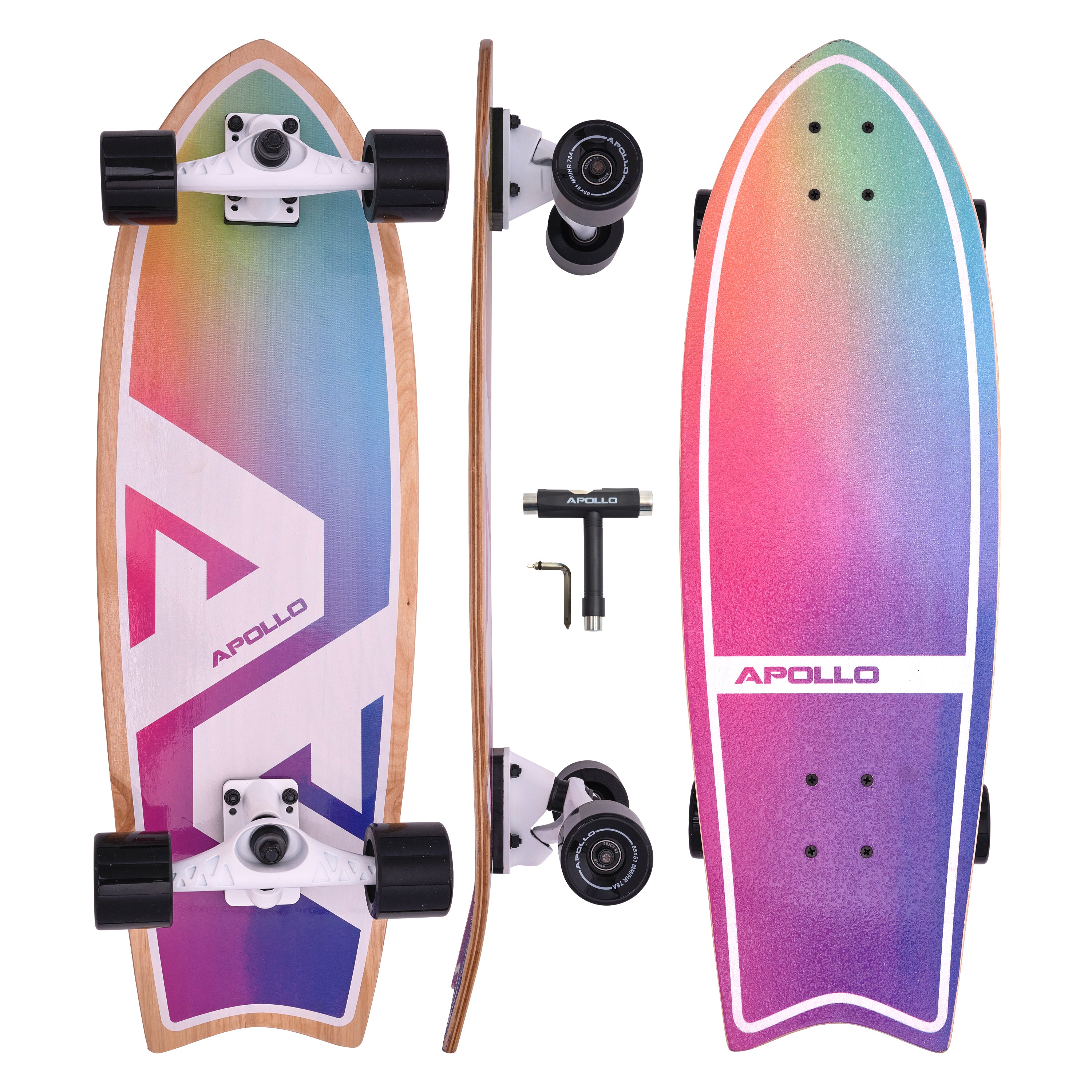 Apollo Surfskate Board - Rainbow Apollo Rainbow