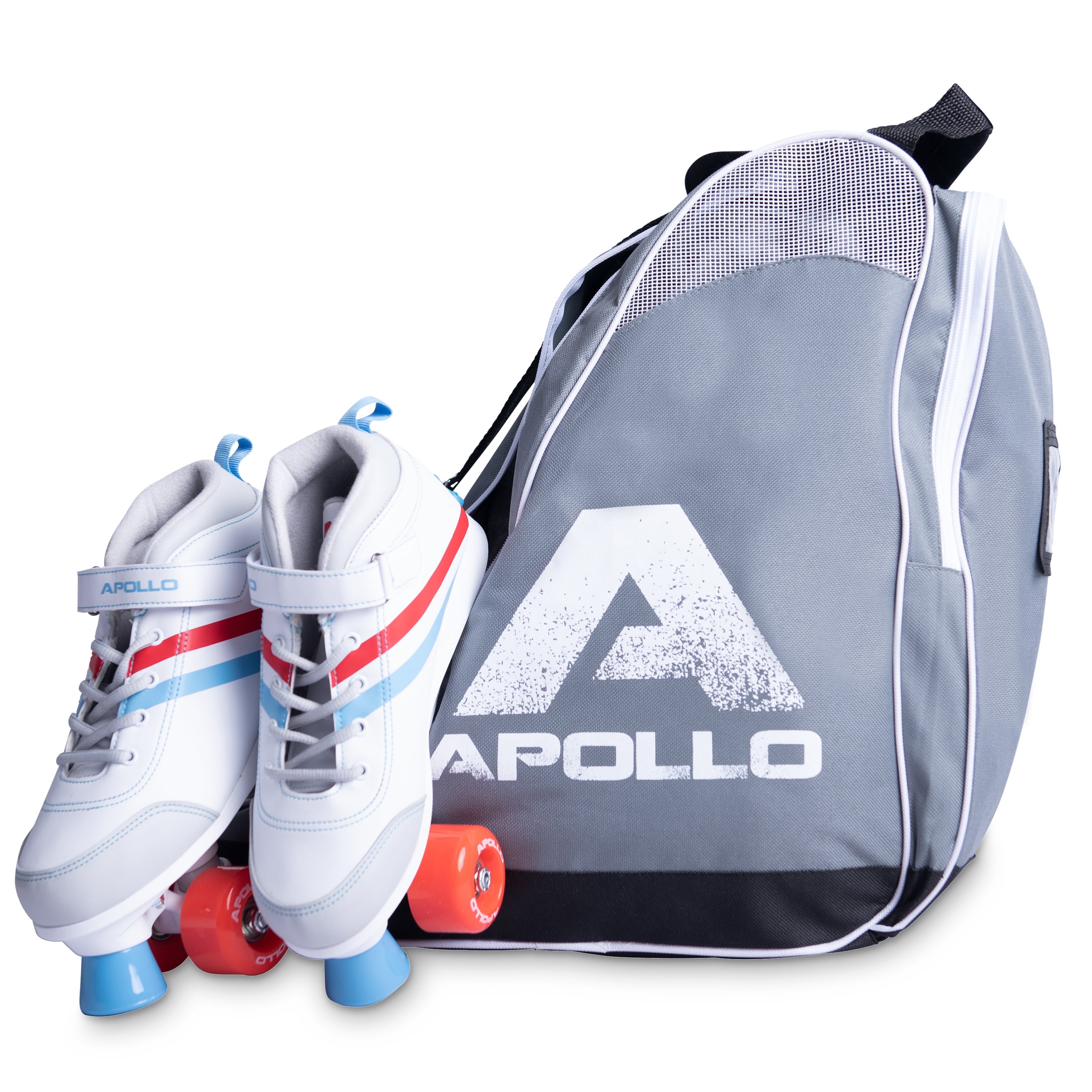 Apollo Funsport NL APOLLO Skatebag praktische tas voor schaatsen en rollersport Zwart Grijs