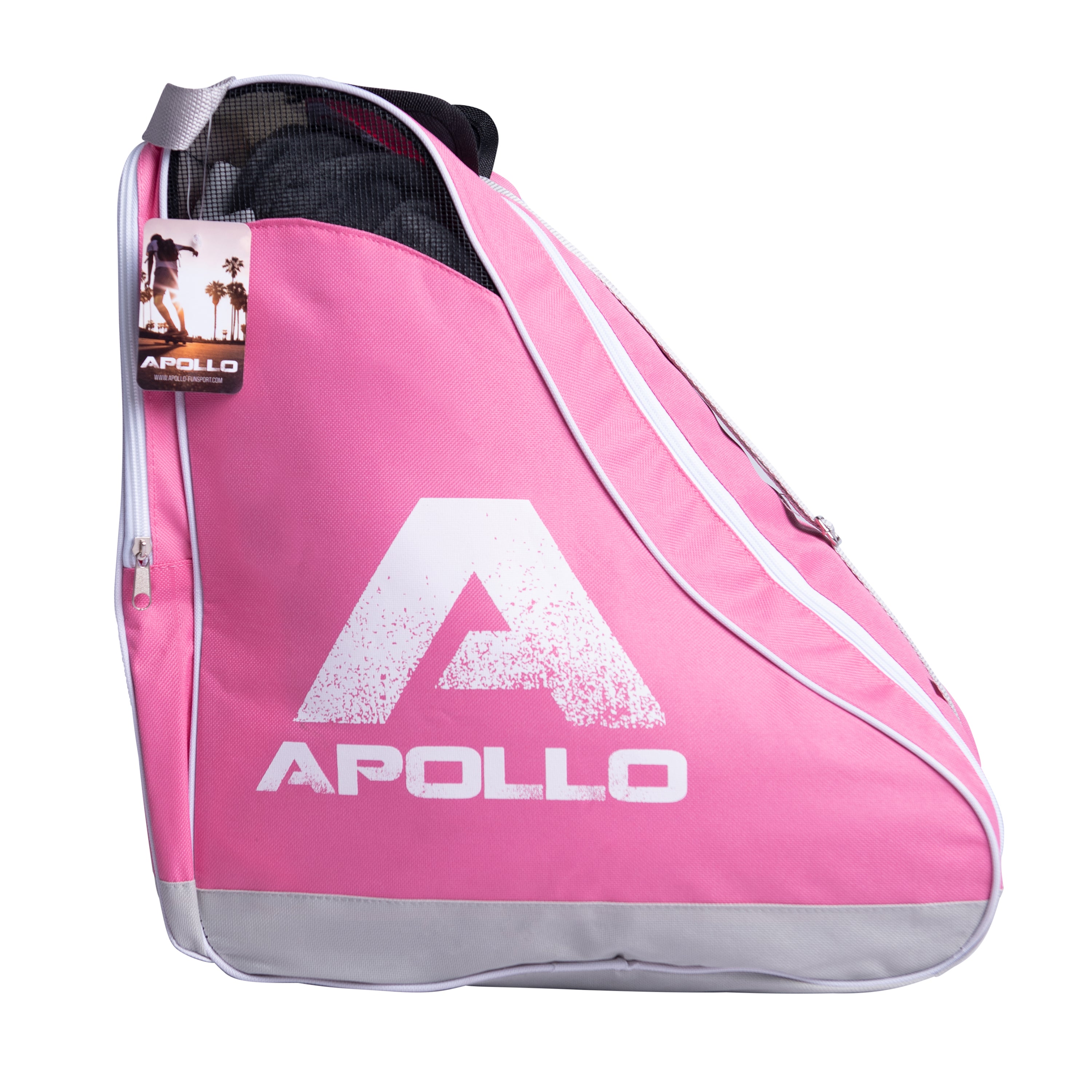 Apollo Funsport NL APOLLO Skatebag praktische tas voor schaatsen en rollersport Roze Grijs