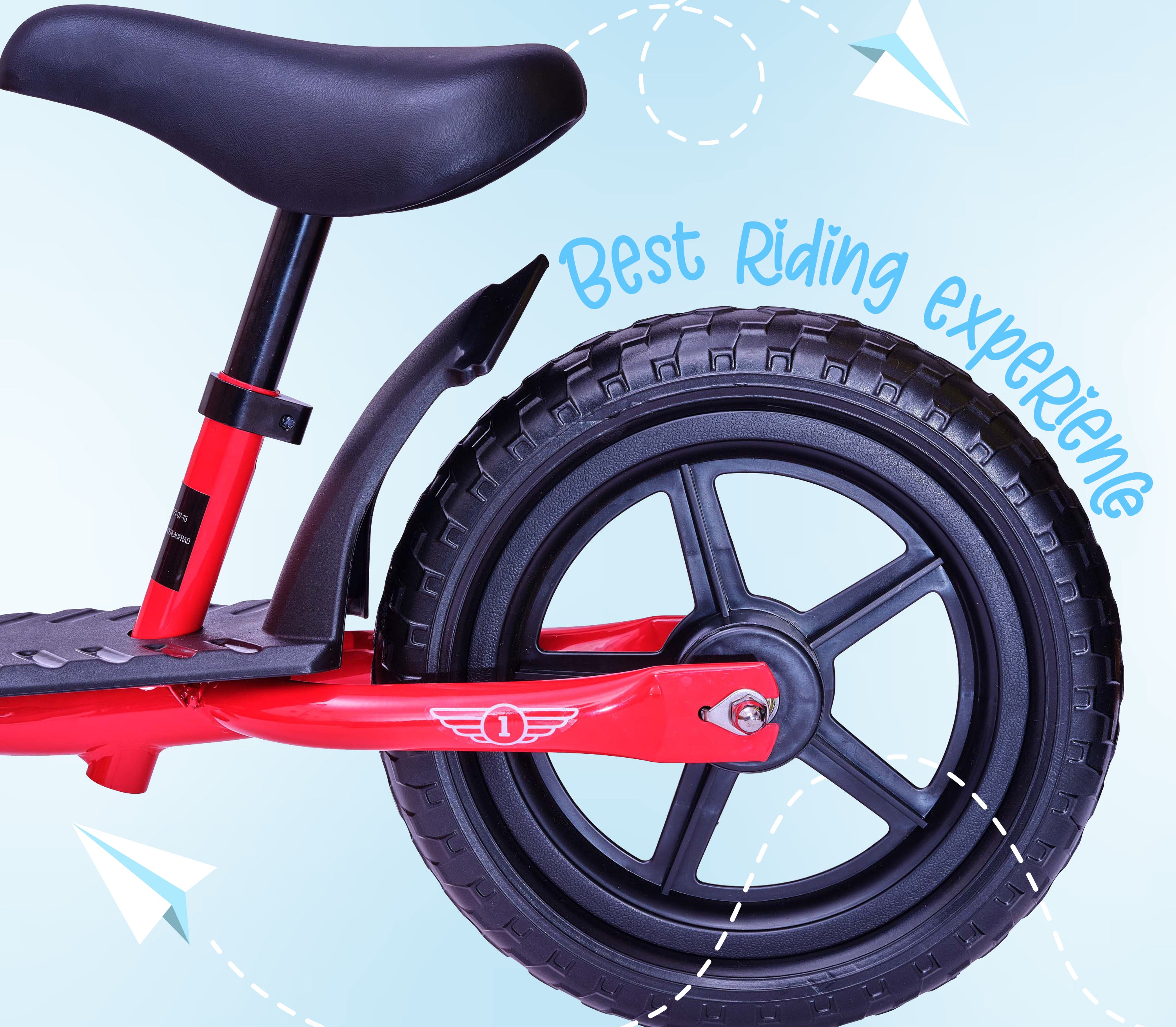 Apollo 'Aviator' Loopfiets, Veilige Kinderloopfiets 12 inch Rood