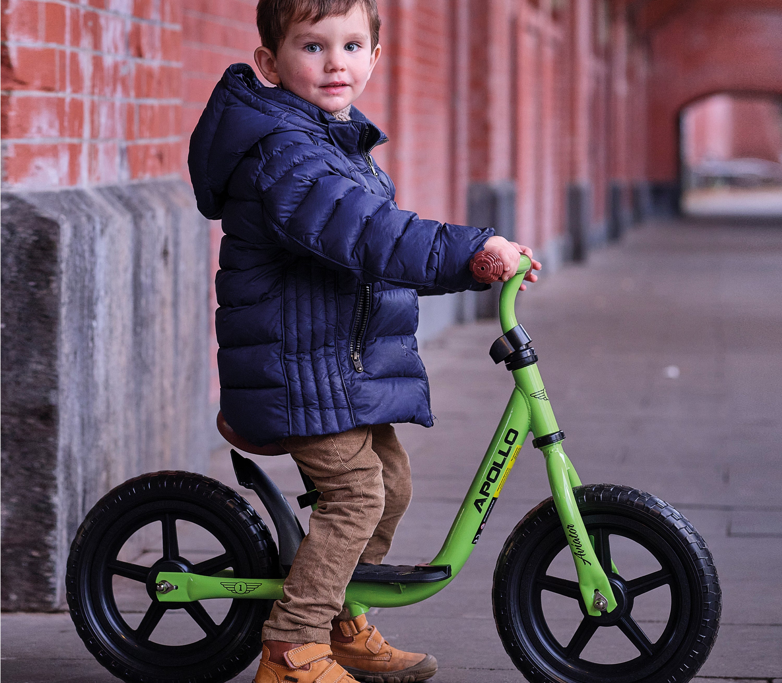 Apollo 'Aviator' Loopfiets, Veilige Kinderloopfiets 12 inch Groen